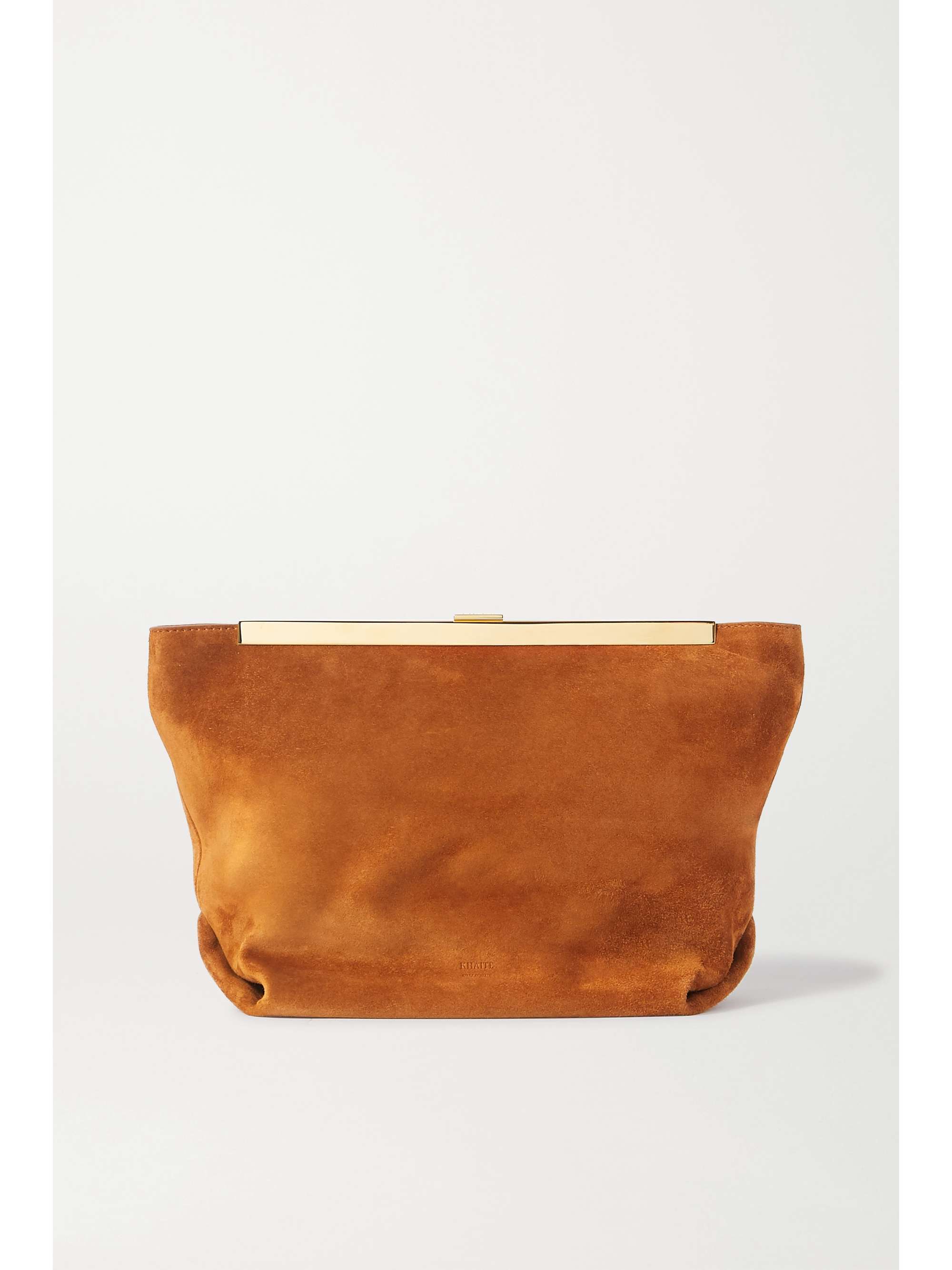 tan suede clutch