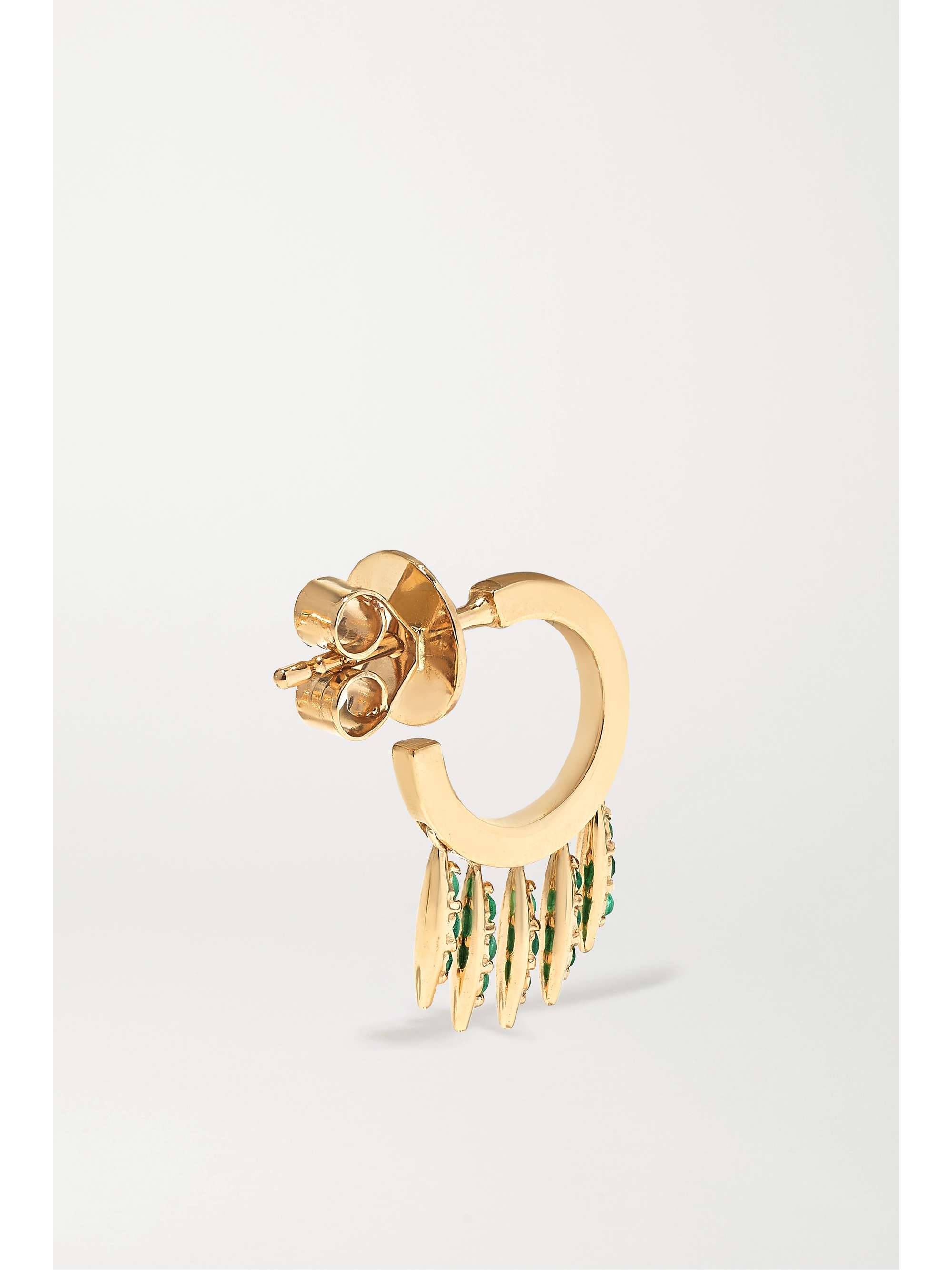 ILEANA MAKRI Grass mini 18-karat gold emerald earrings