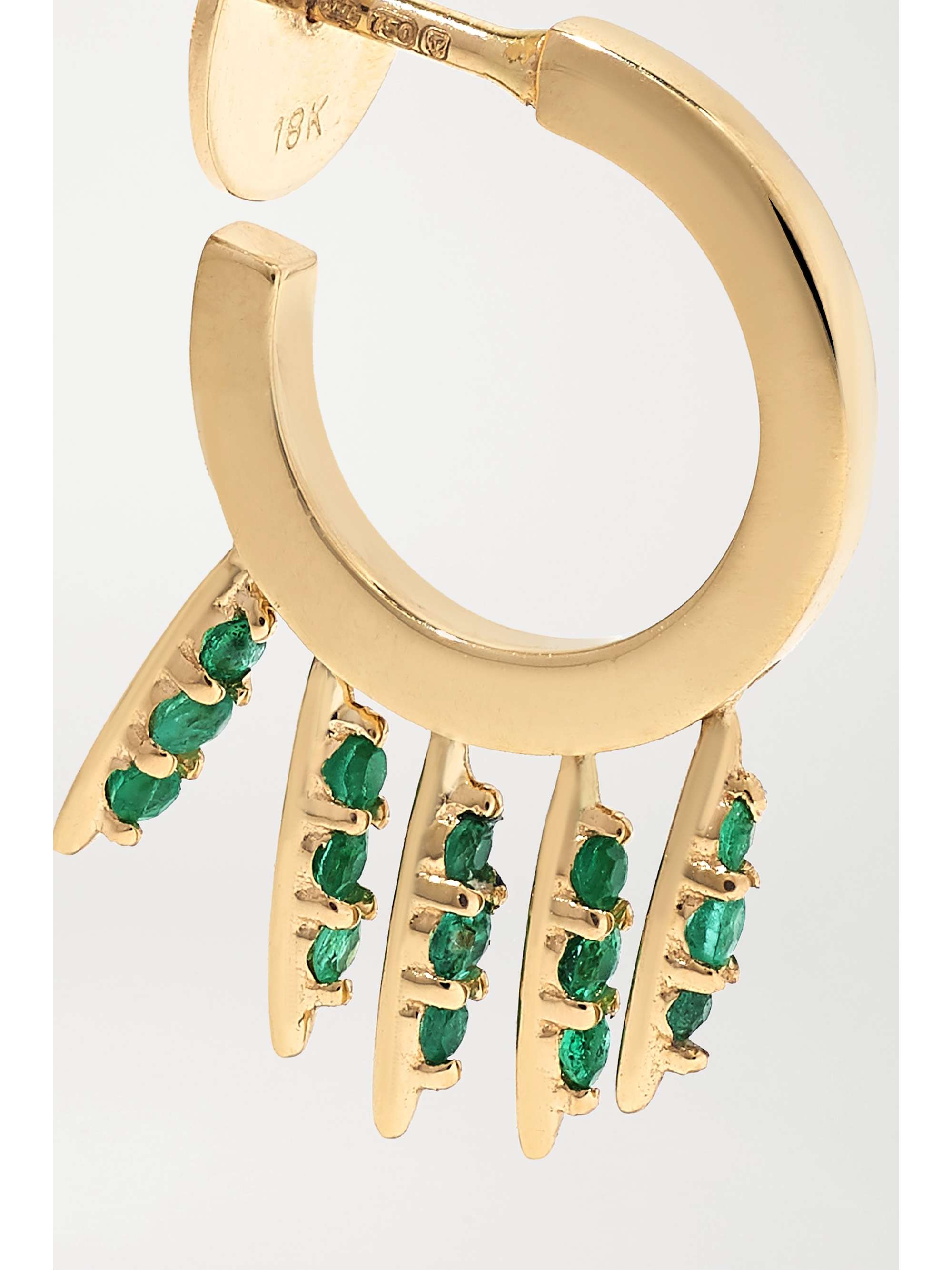 ILEANA MAKRI Grass mini 18-karat gold emerald earrings