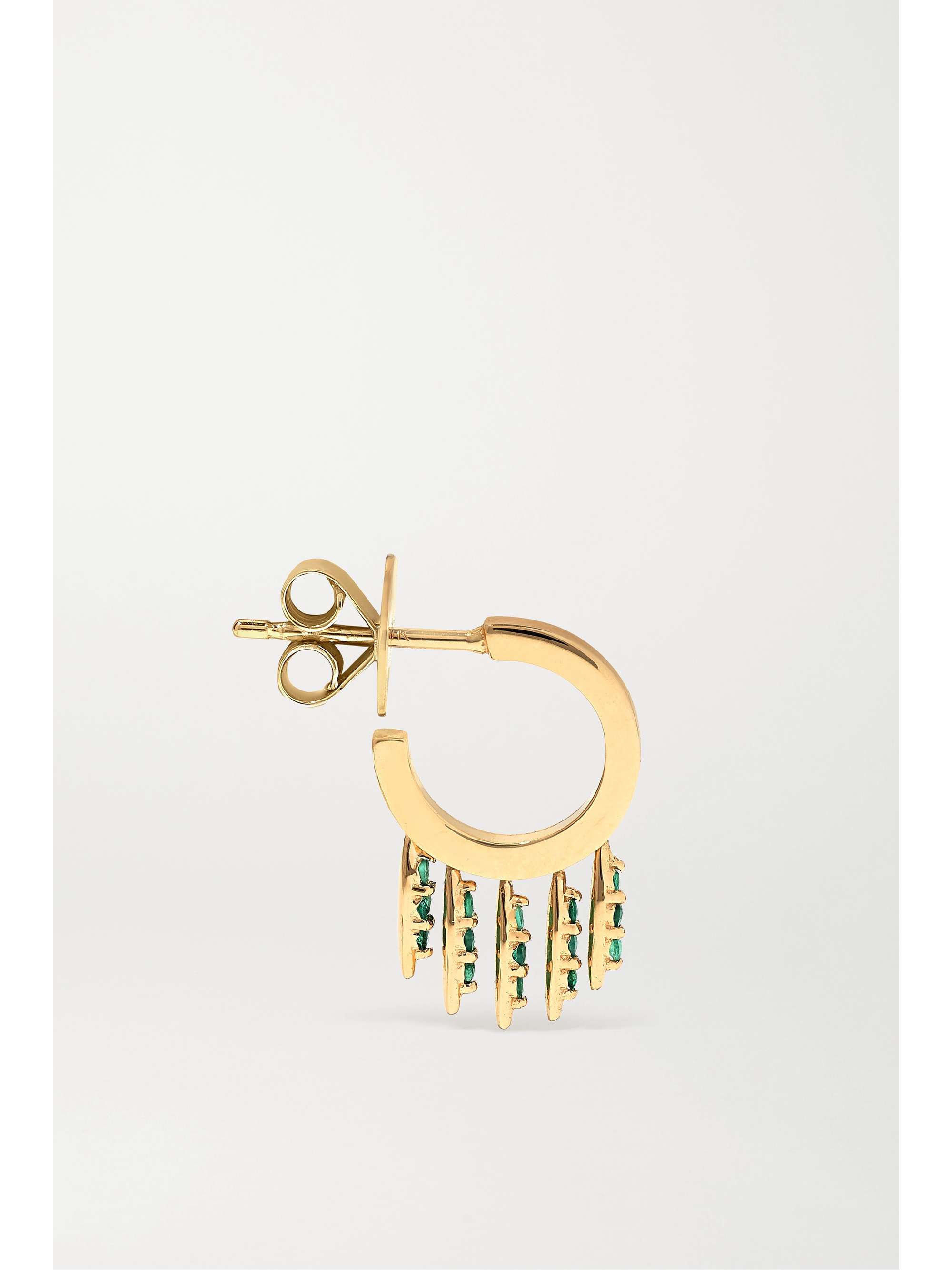 ILEANA MAKRI Grass mini 18-karat gold emerald earrings