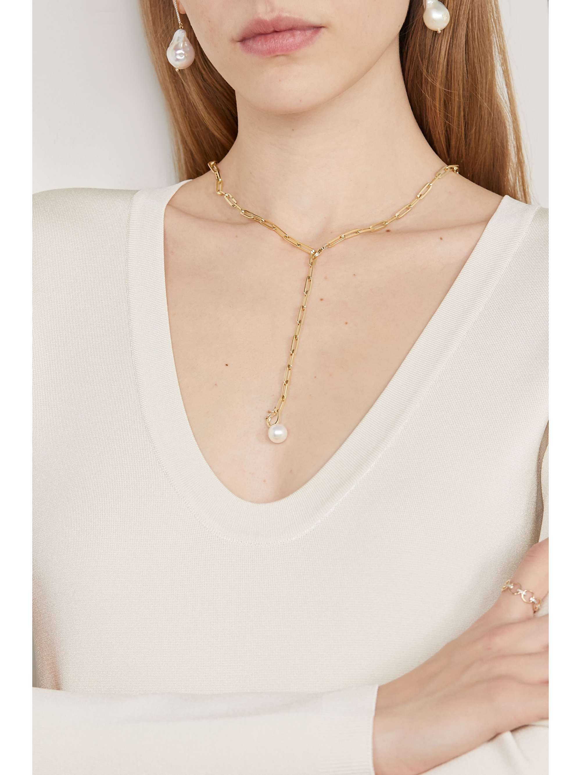 MATEO 14-karat gold pearl necklace
