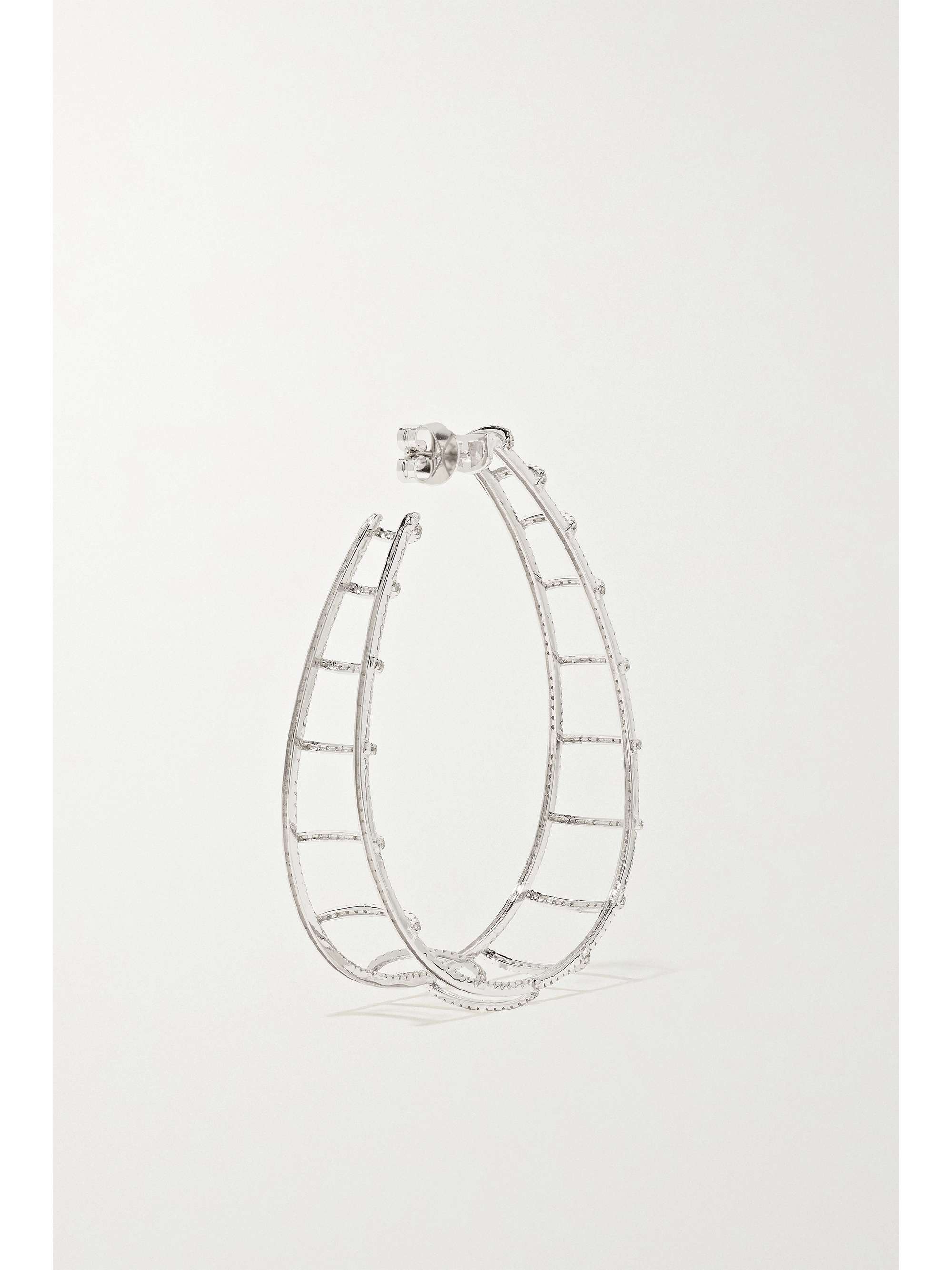 OFIRA Ladder 18-karat white gold diamond earrings