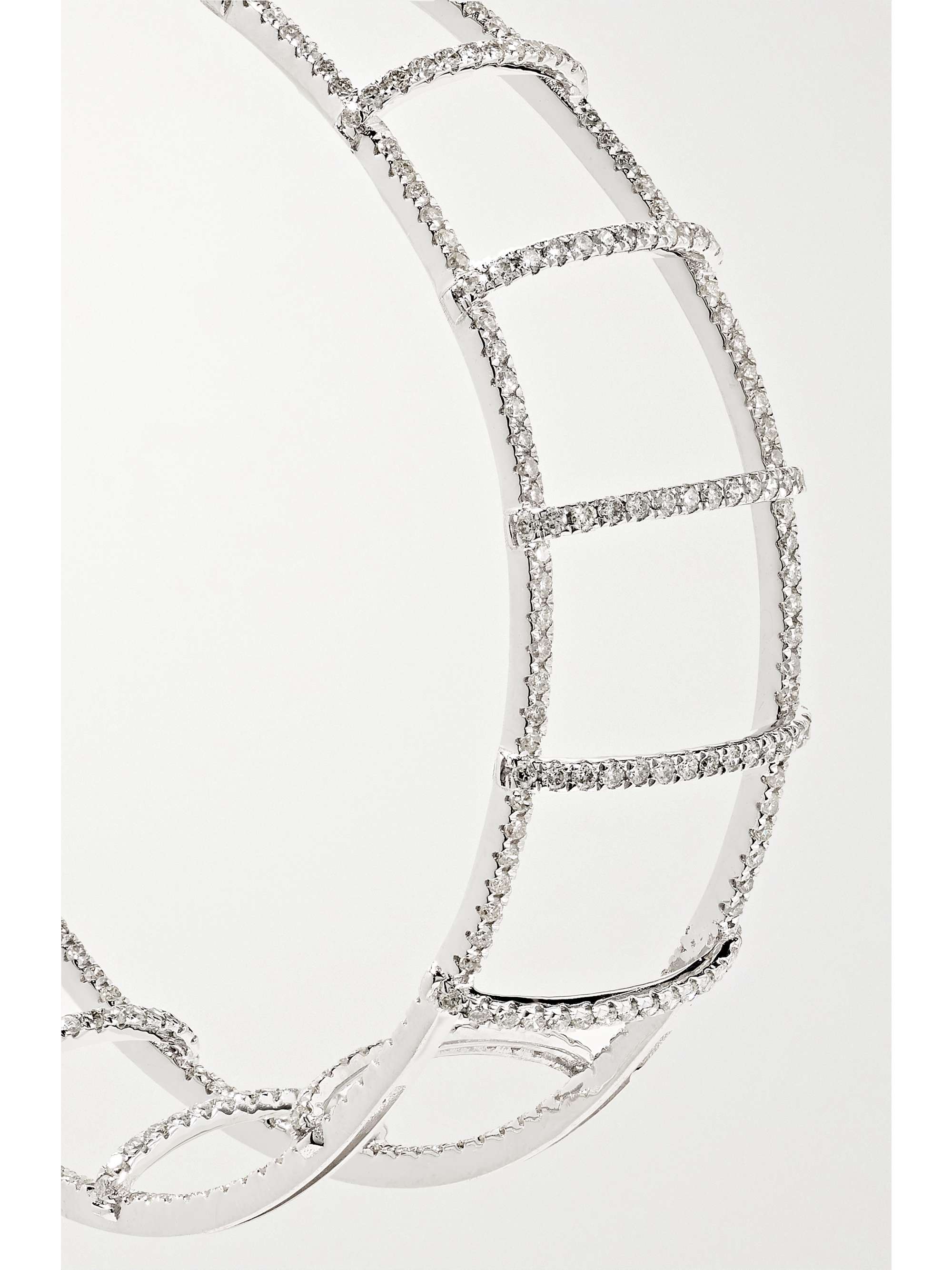 OFIRA Ladder 18-karat white gold diamond earrings