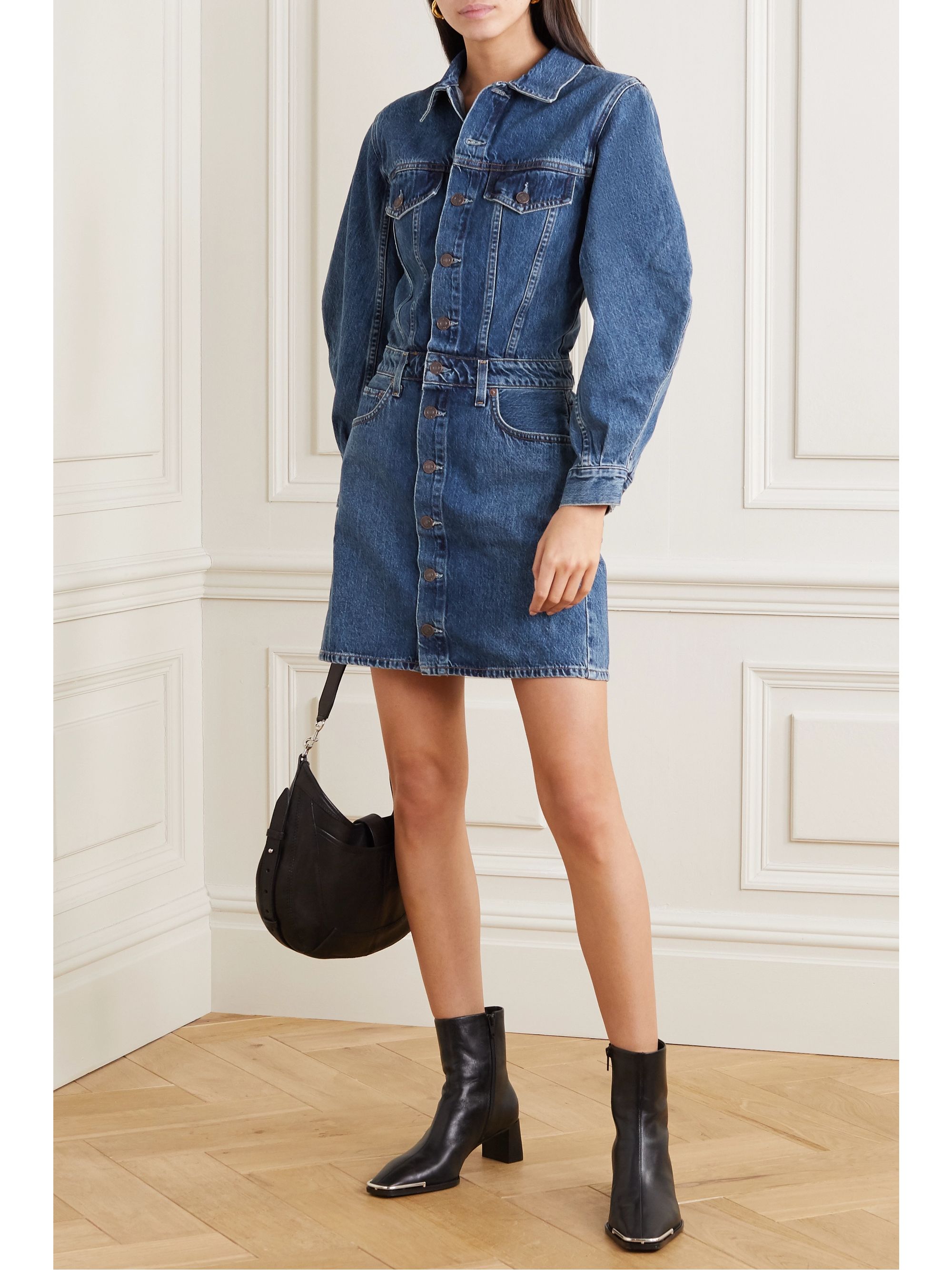 Indigo Denim mini dress | AGOLDE | NET 