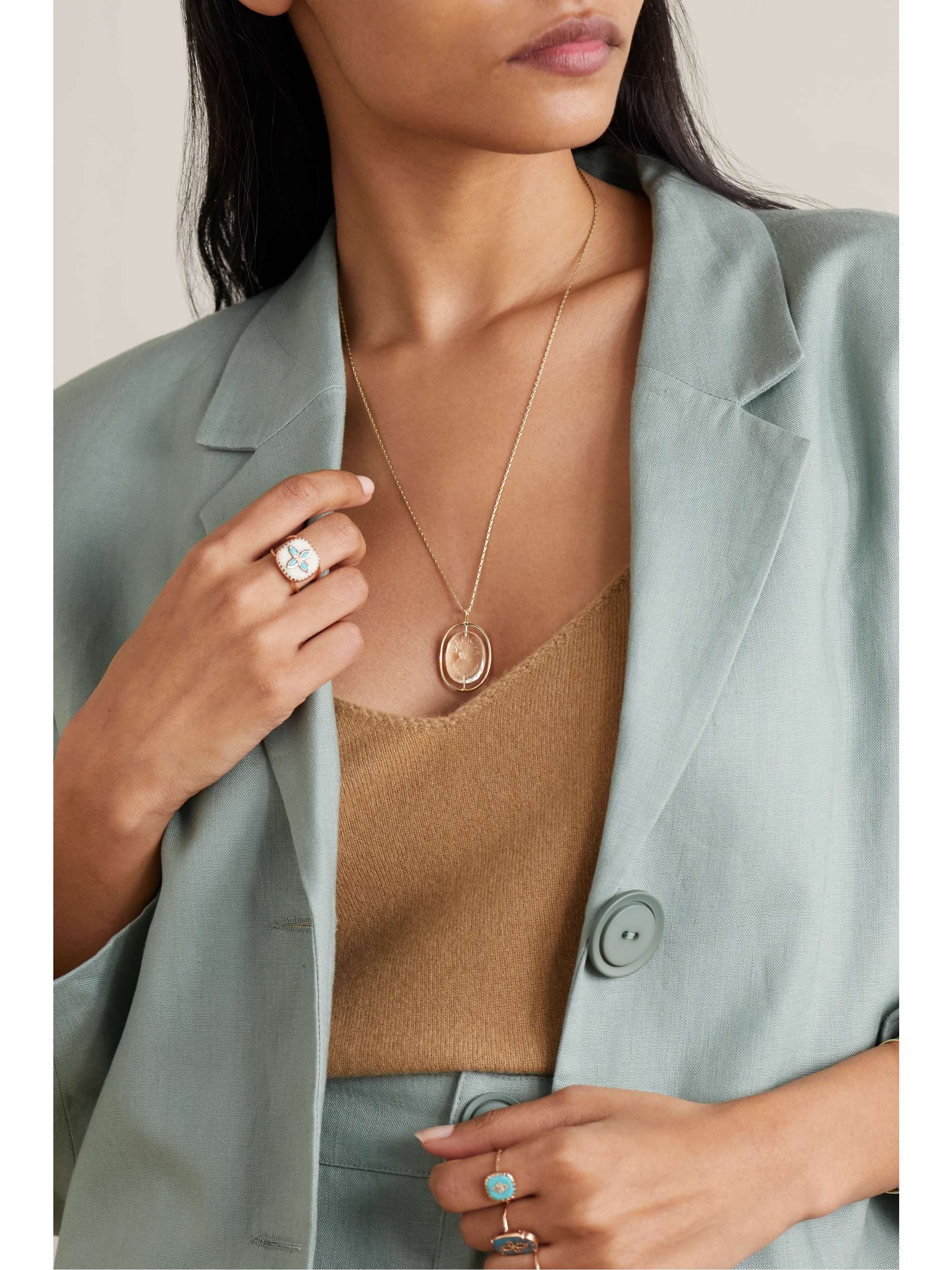 PASCALE MONVOISIN Collier en or 9 carats (375/1000) et cristal L'amour