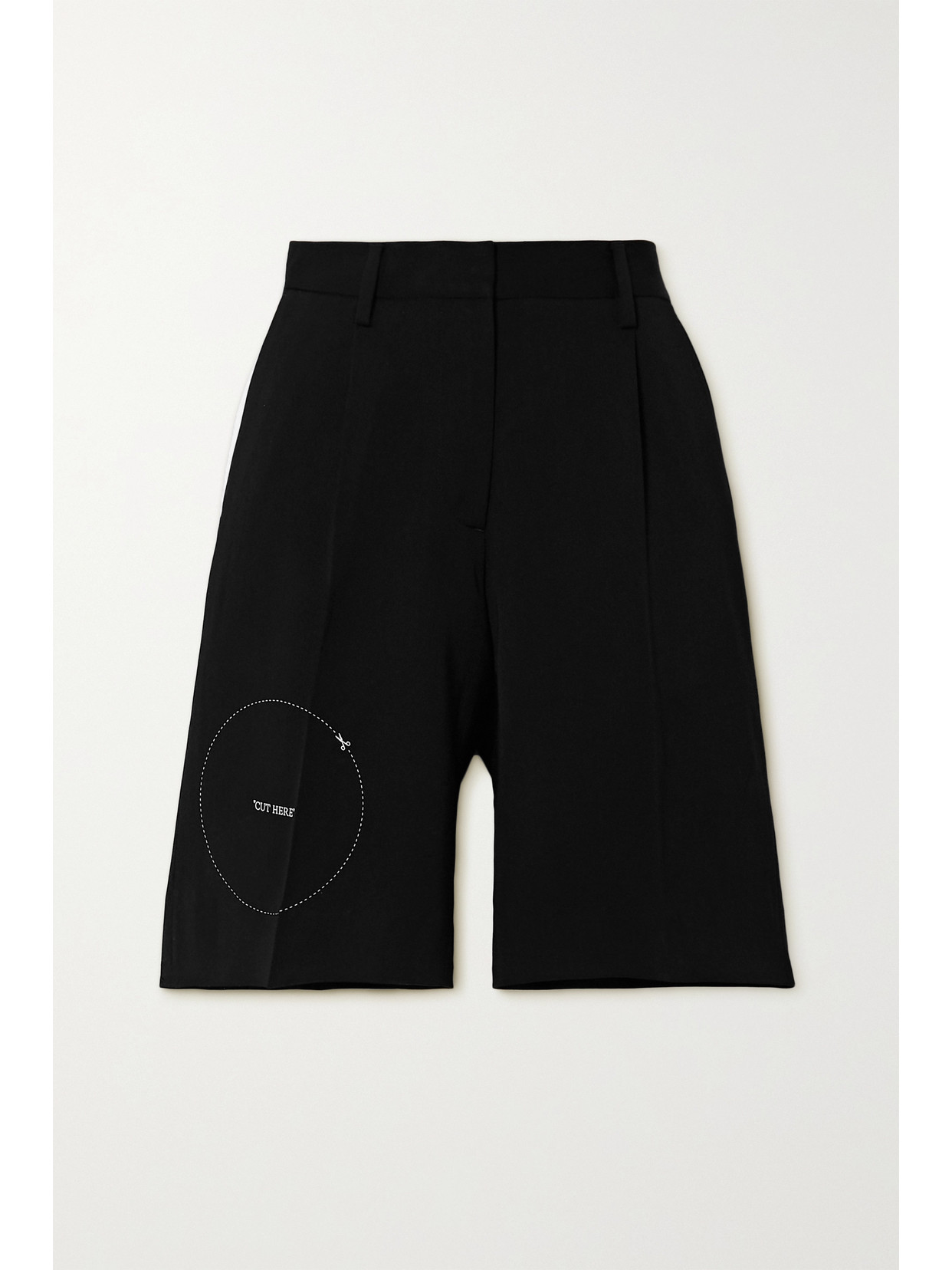 Off-White - Embroidered Gabardine Shorts - Black