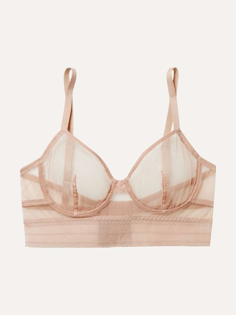 ELSE Bare Stretch-tulle Underwired Bra