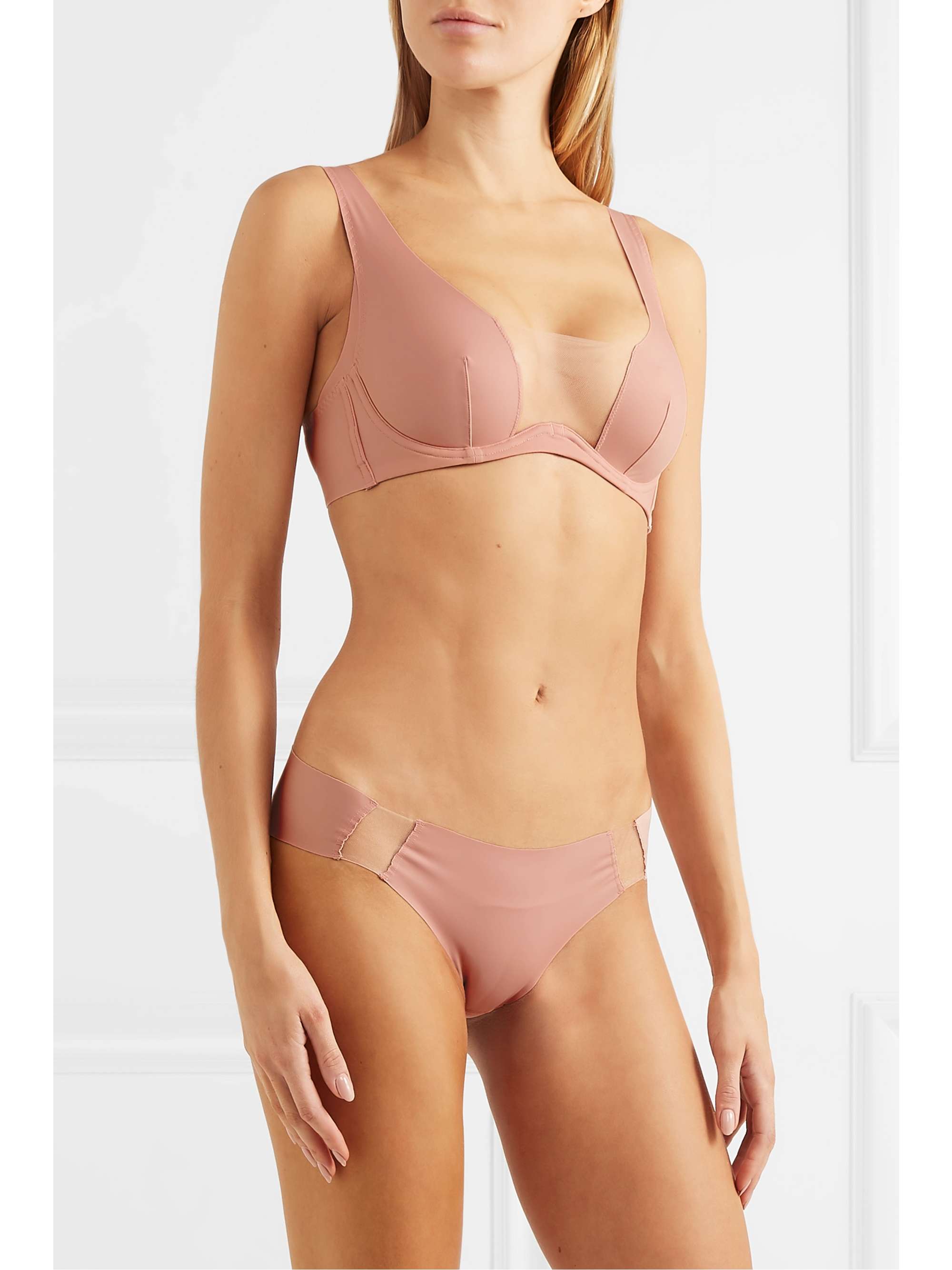 MYLA Wells Street tulle-trimmed microfiber underwired soft-cup bra