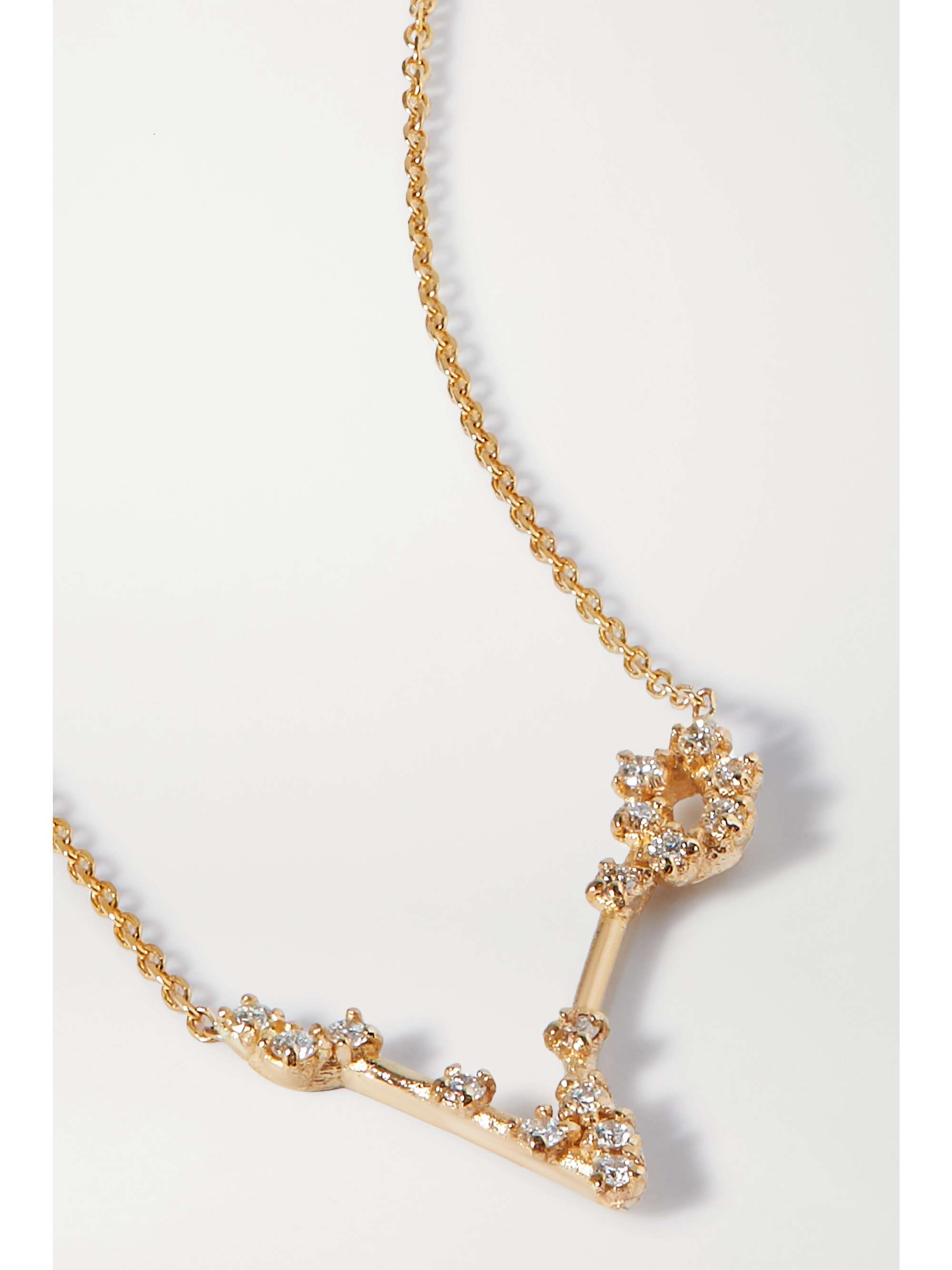 SARAH & SEBASTIAN Celestial Pisces Kette aus 10 Karat Gold mit Diamanten