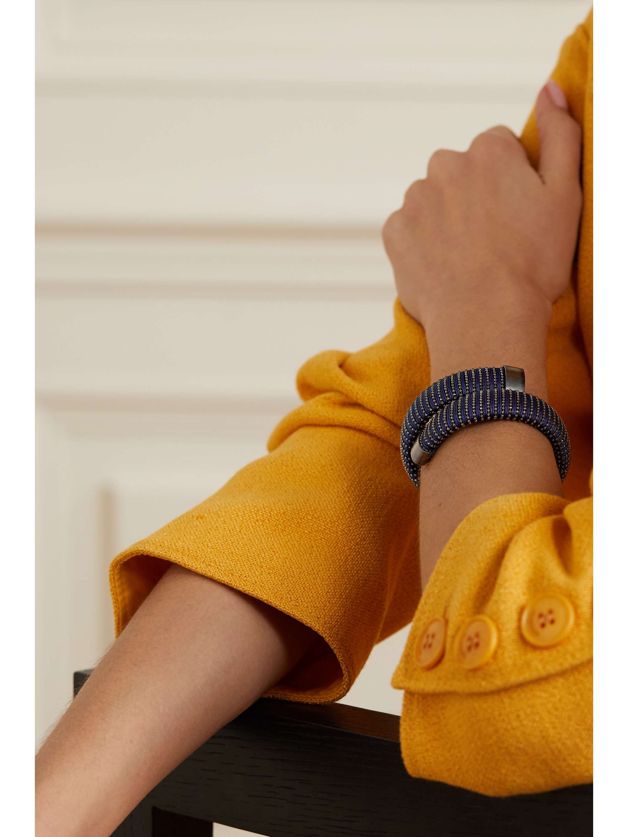 CAROLINA BUCCI Caro rose gold-plated and cotton bracelet