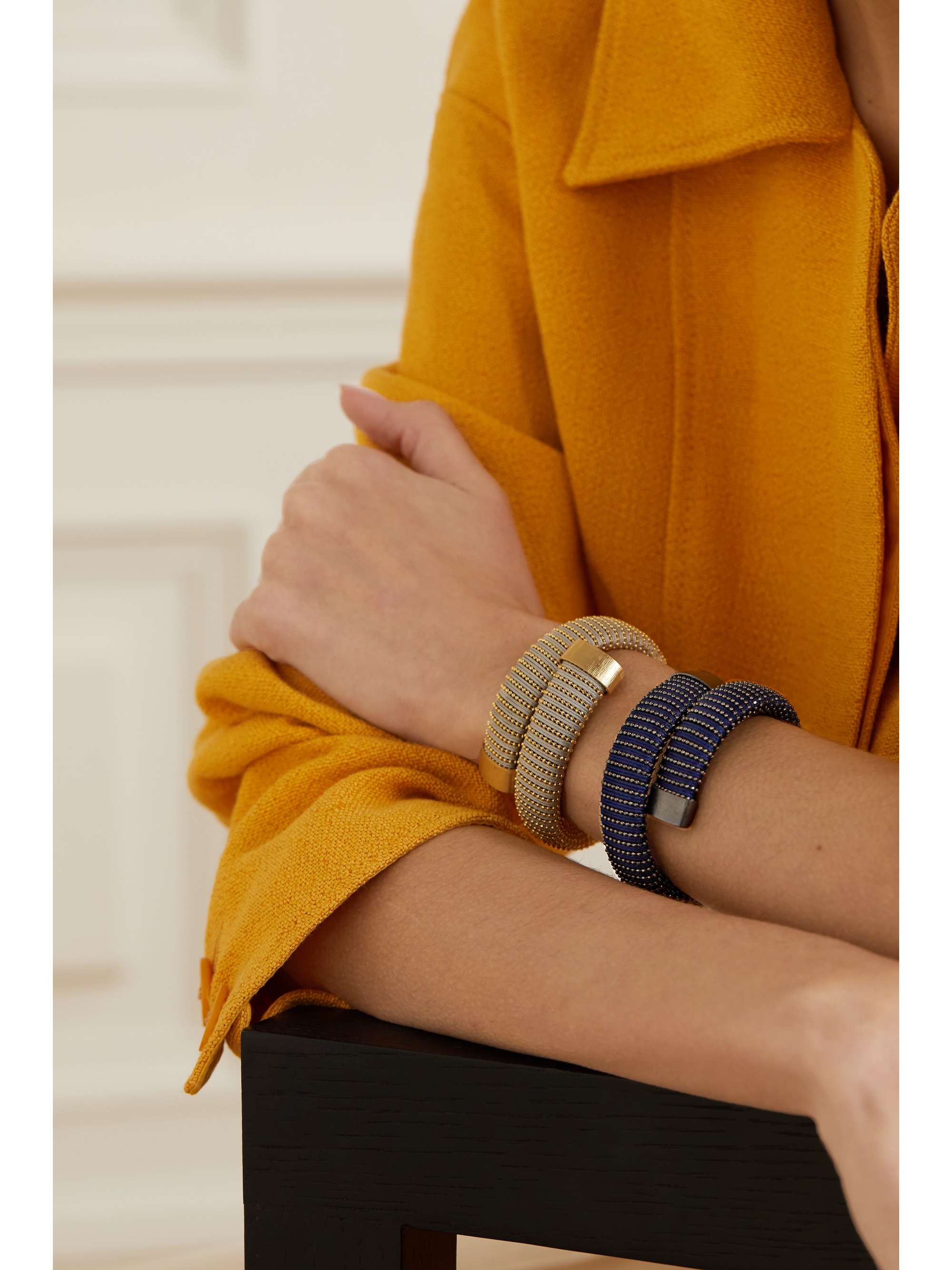 CAROLINA BUCCI Caro rose gold-plated and cotton bracelet