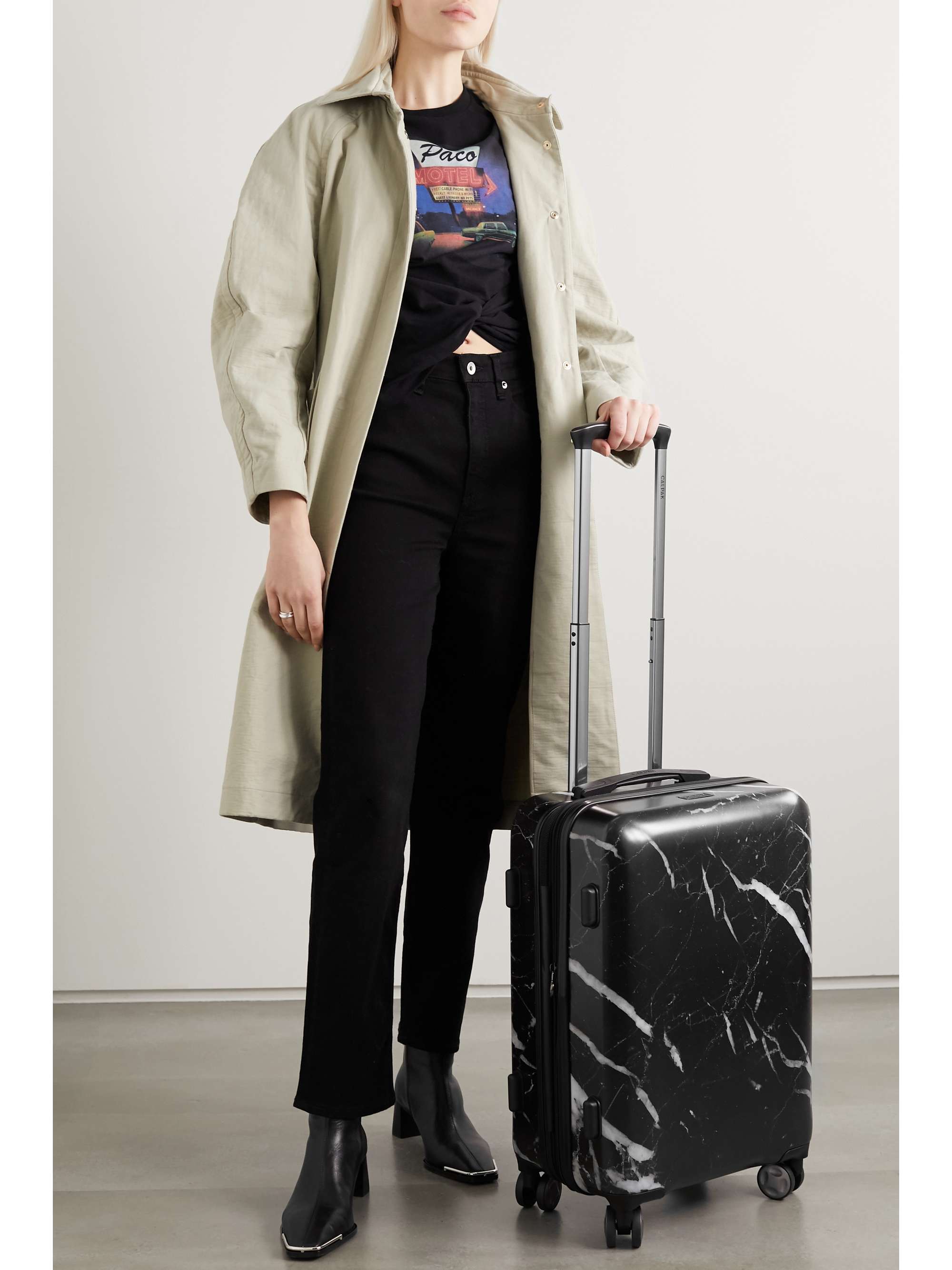 CALPAK Astyll Carry-On marbled hardshell suitcase