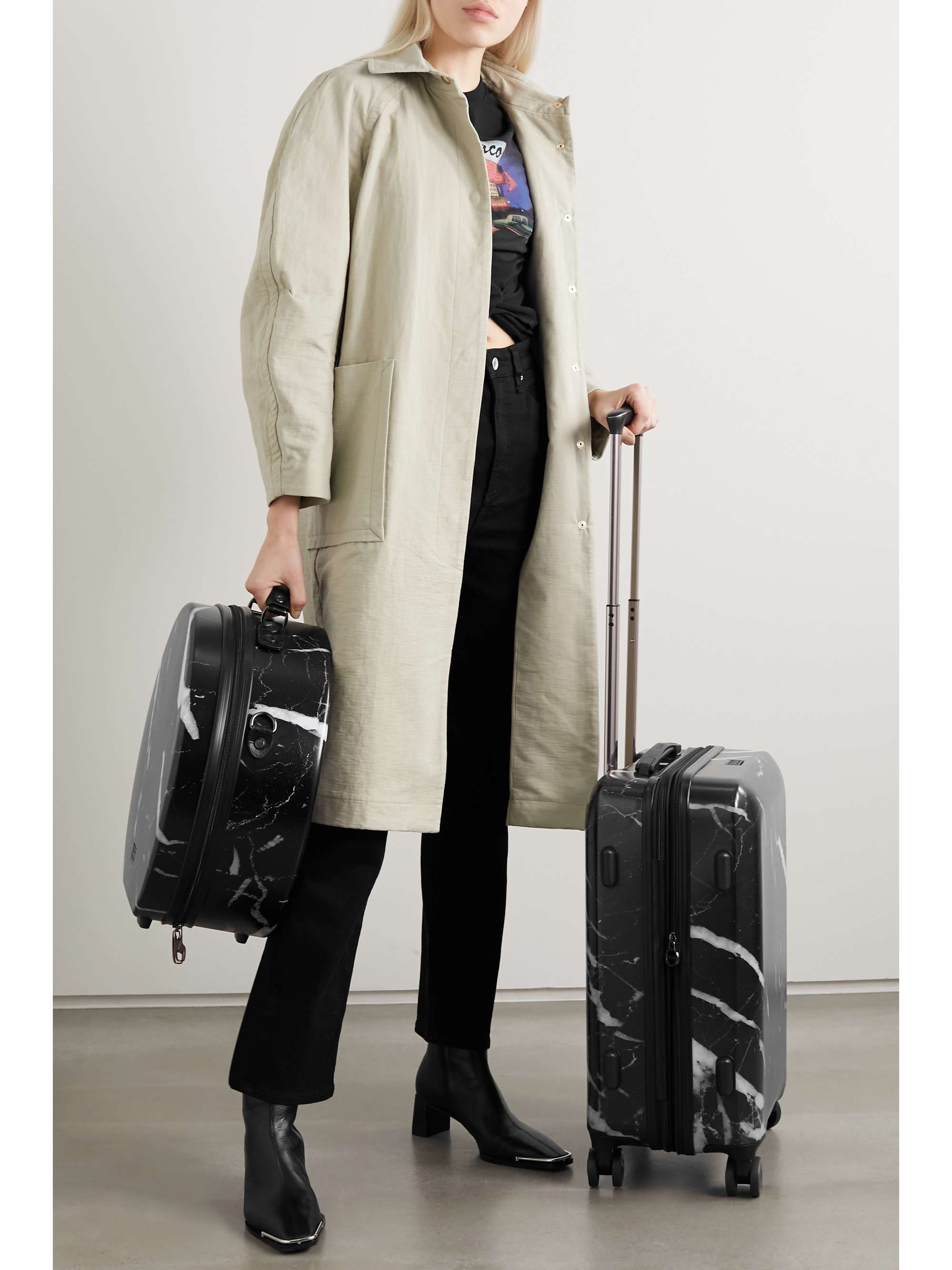 CALPAK Astyll Carry-On marbled hardshell suitcase