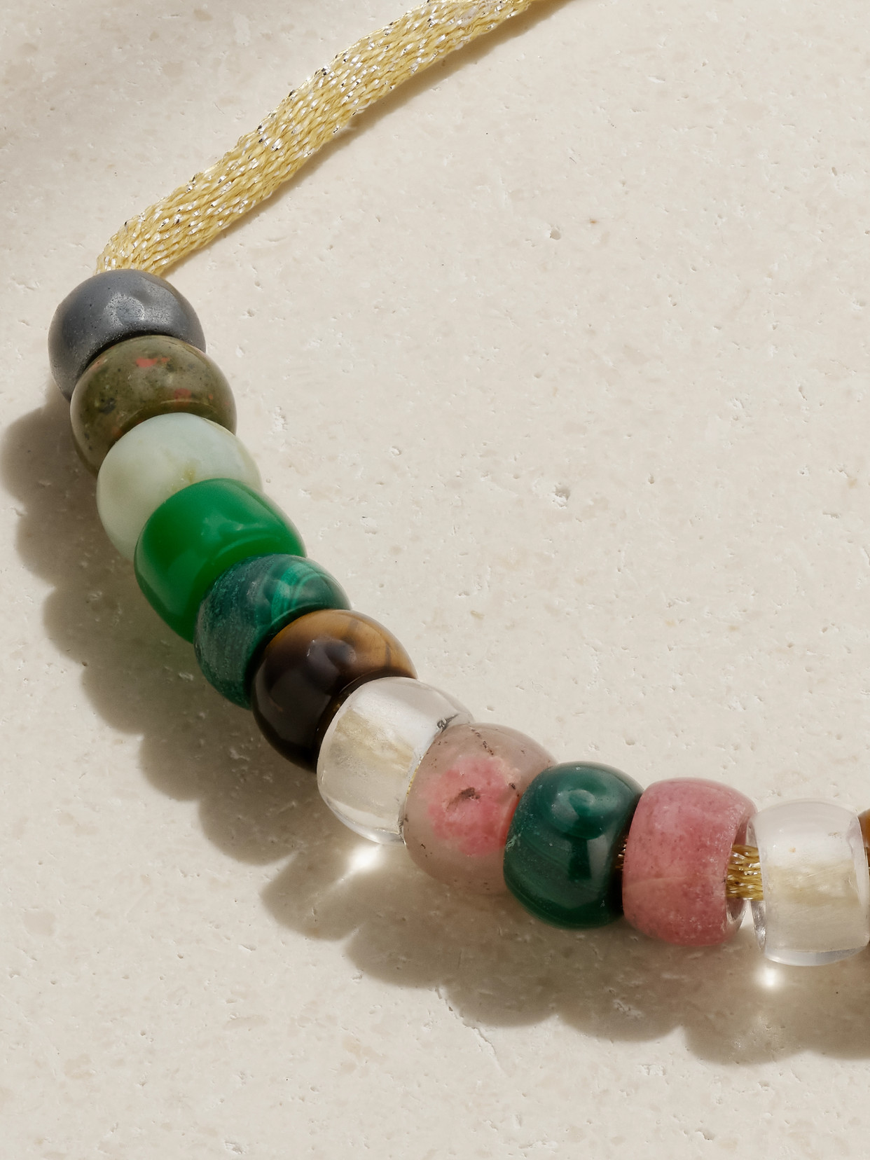 Carolina Bucci Forte Beads Moonbow 18-karat Gold, Lurex And Multi-stone Kit In Gold