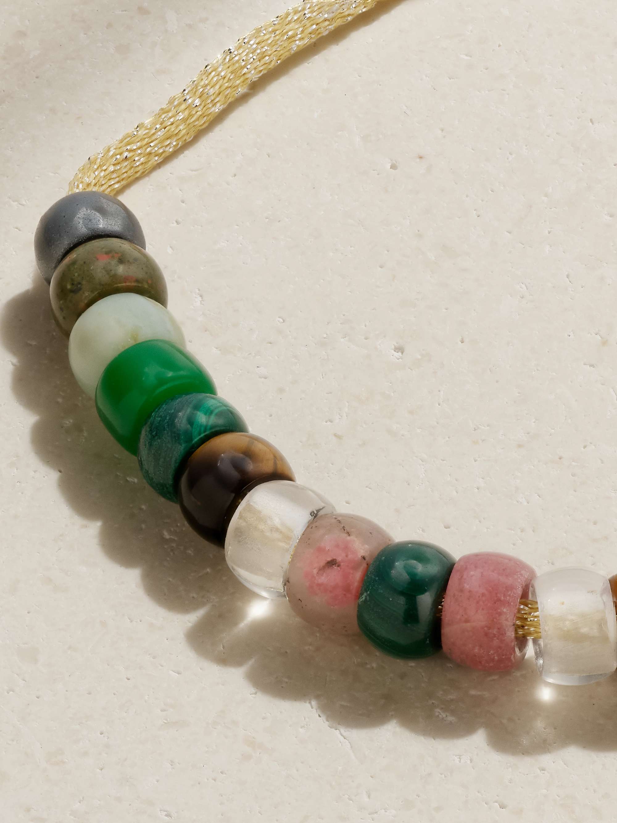 CAROLINA BUCCI FORTE Beads Moonbow 18-karat gold, Lurex and multi-stone kit