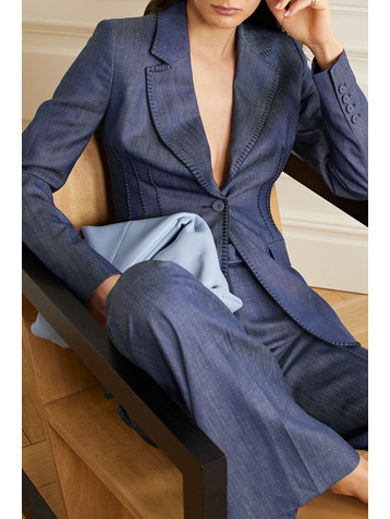 Gabriela Hearst Minos whipstitched linen blazer