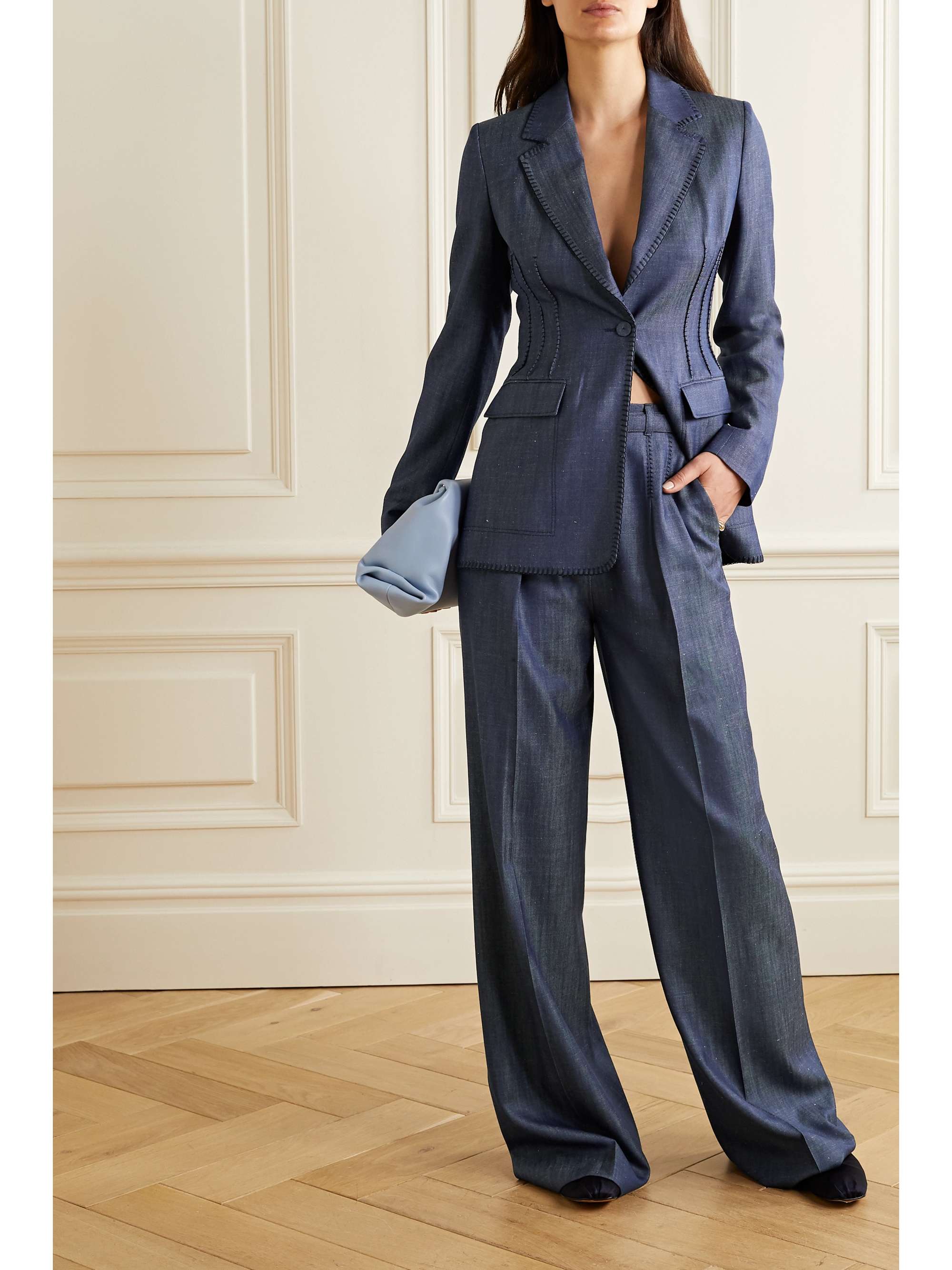 GABRIELA HEARST Minos whipstitched linen blazer