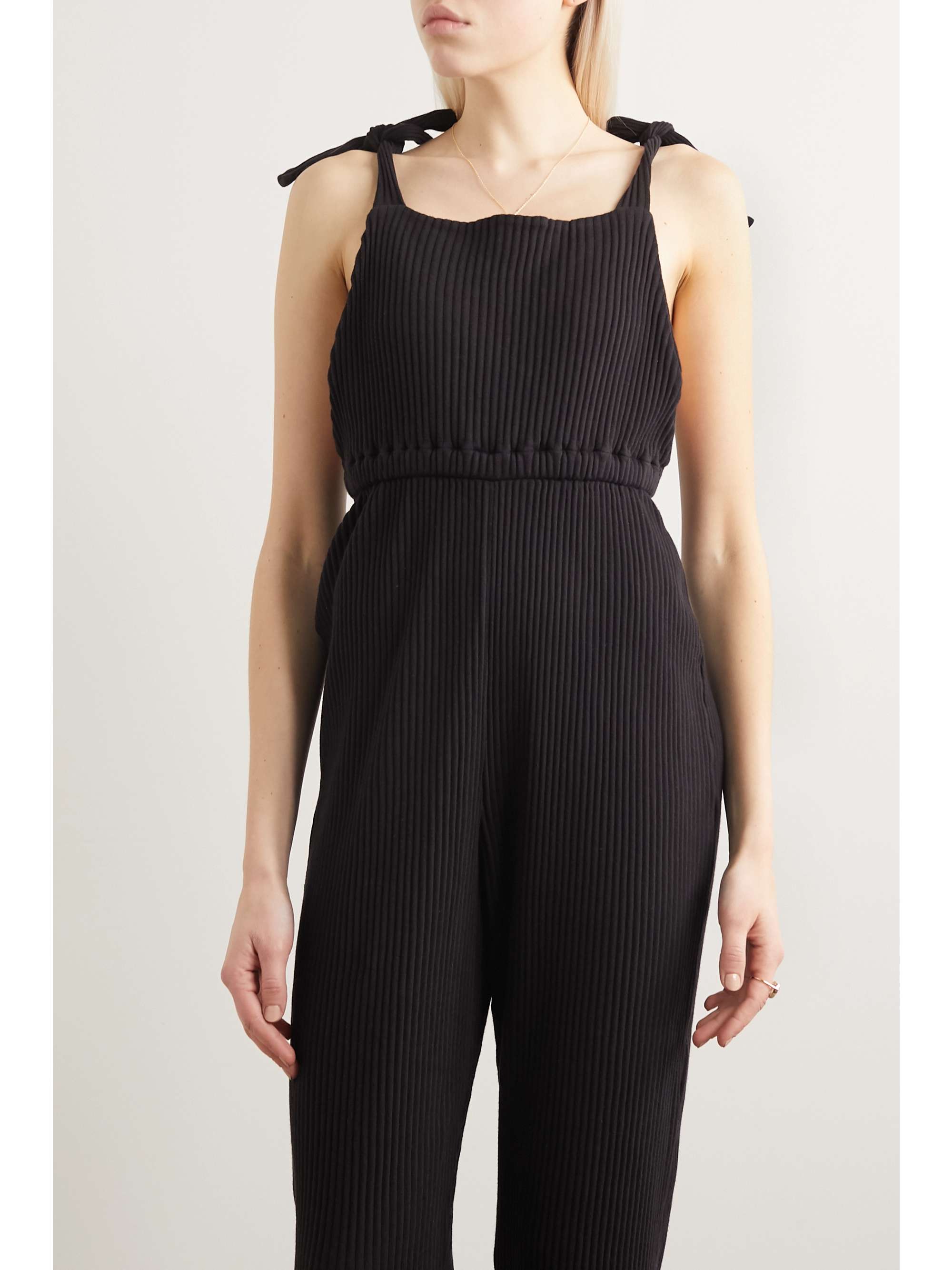 BASERANGE + NET SUSTAIN Cepha ribbed organic cotton-jersey jumpsuit