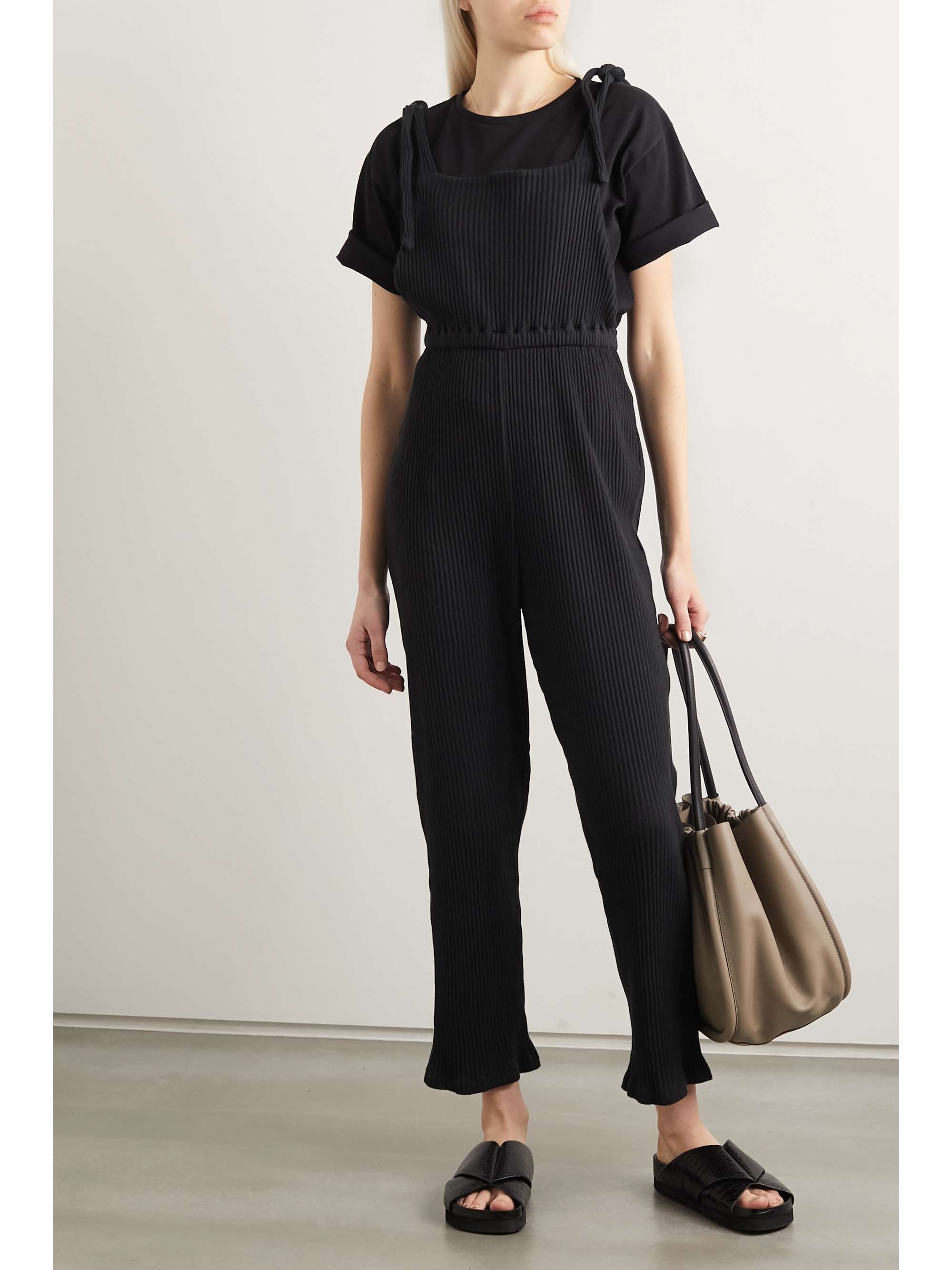 BASERANGE + NET SUSTAIN Cepha ribbed organic cotton-jersey jumpsuit