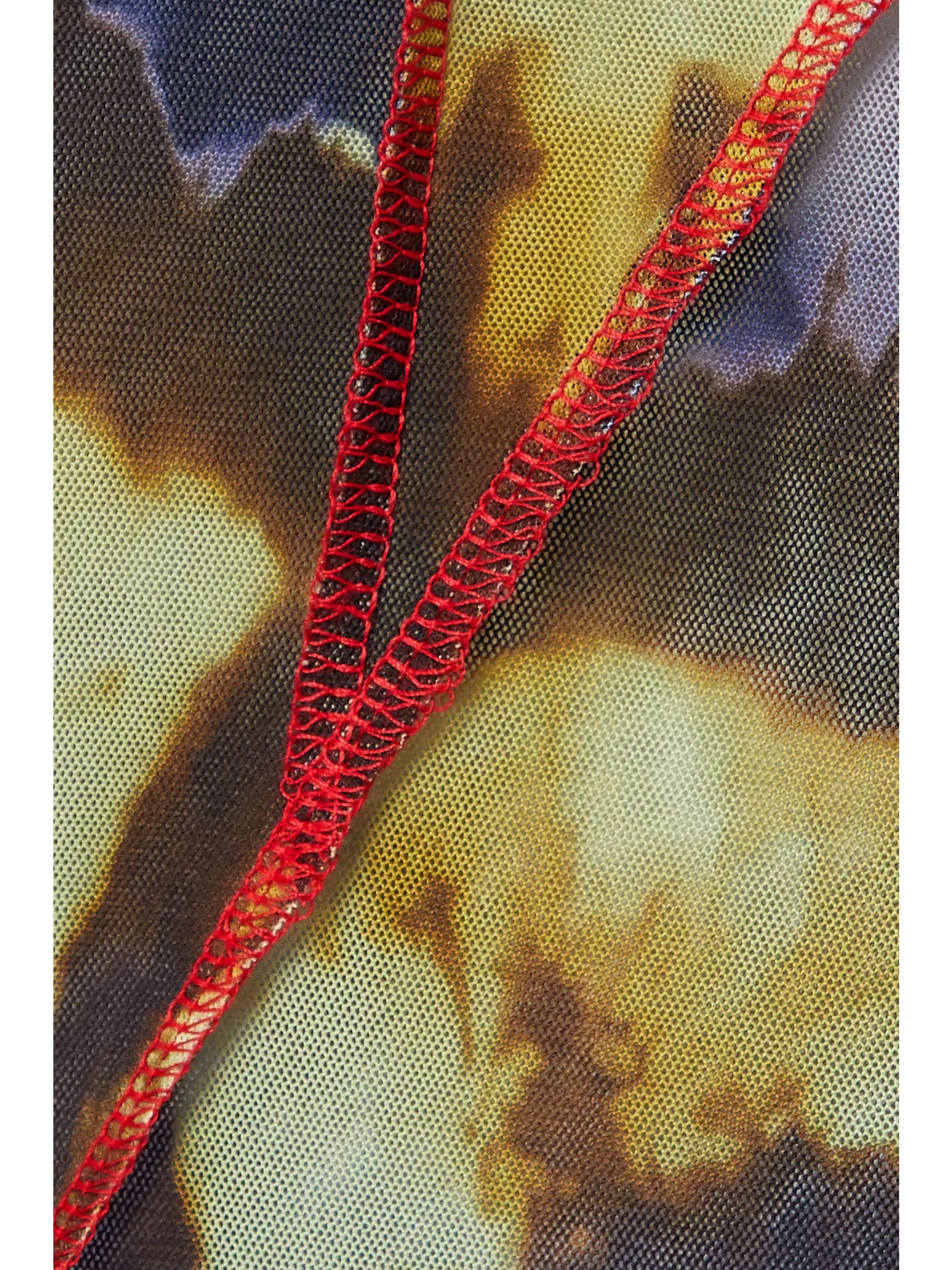 ANDERSSON BELL Paneled tie-dyed stretch-mesh T-shirt
