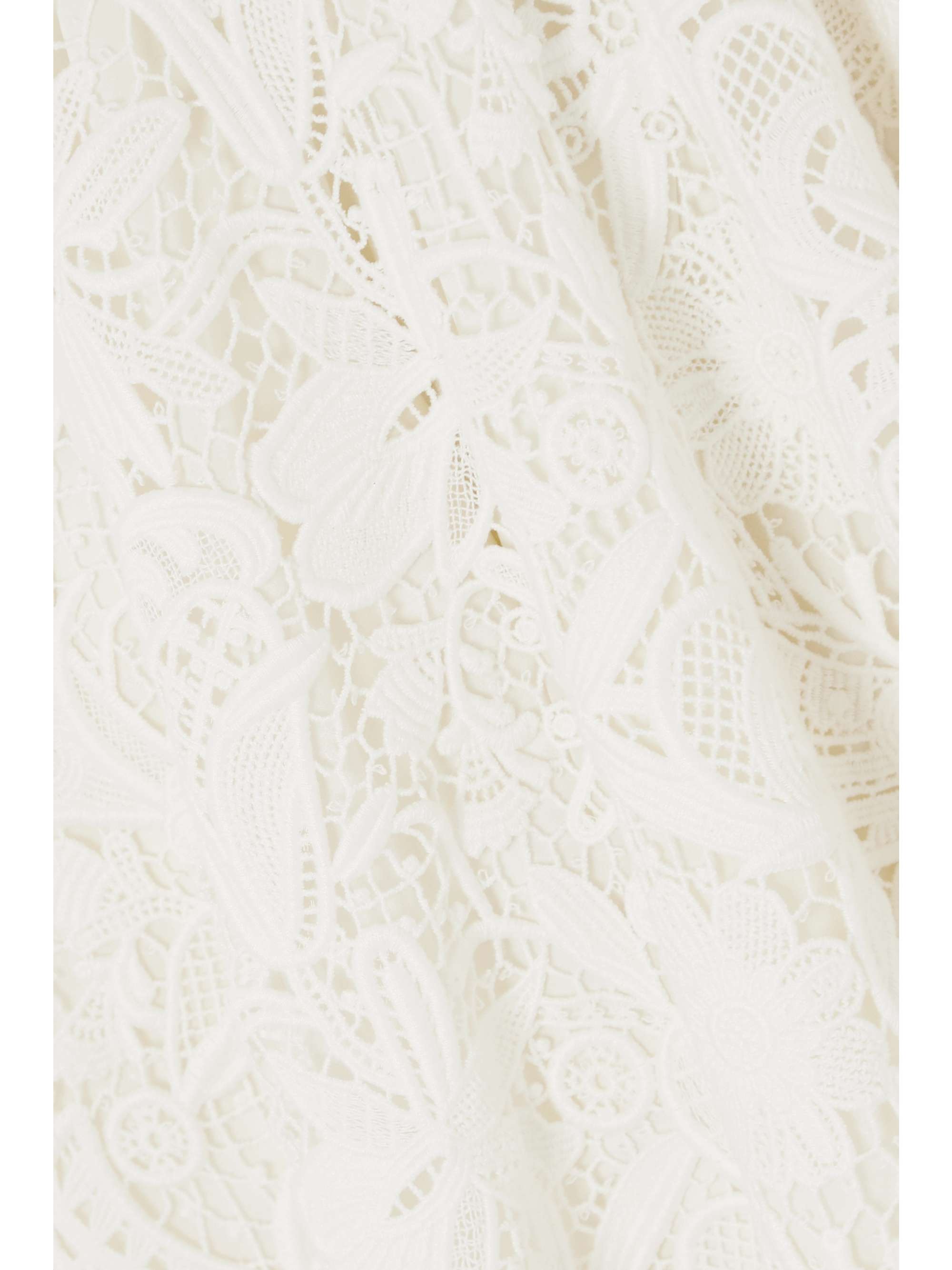 MCQUEEN Asymmetric cotton-blend corded lace dress