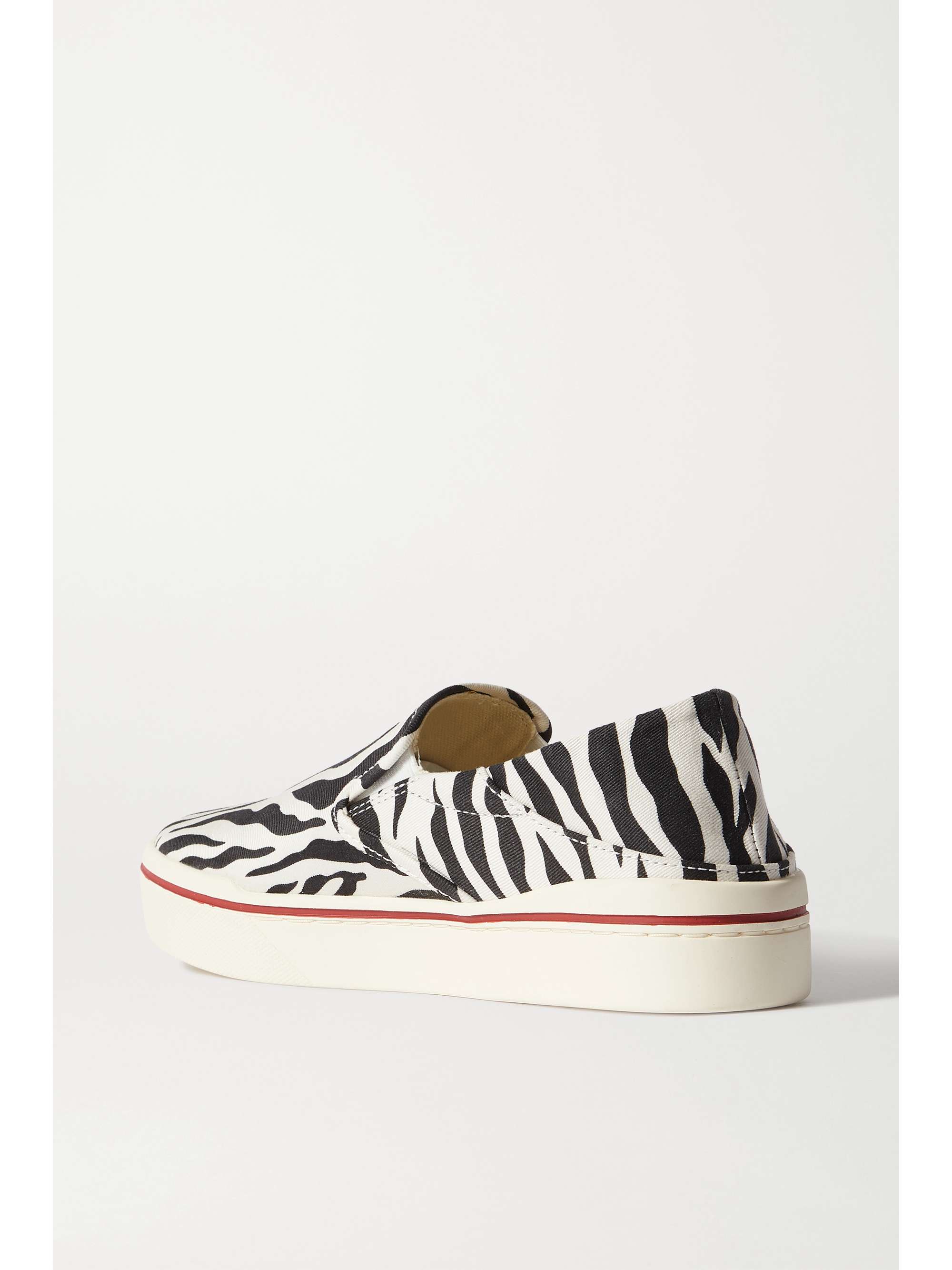 R13 Zebra-print canvas collapsible-heel sneakers