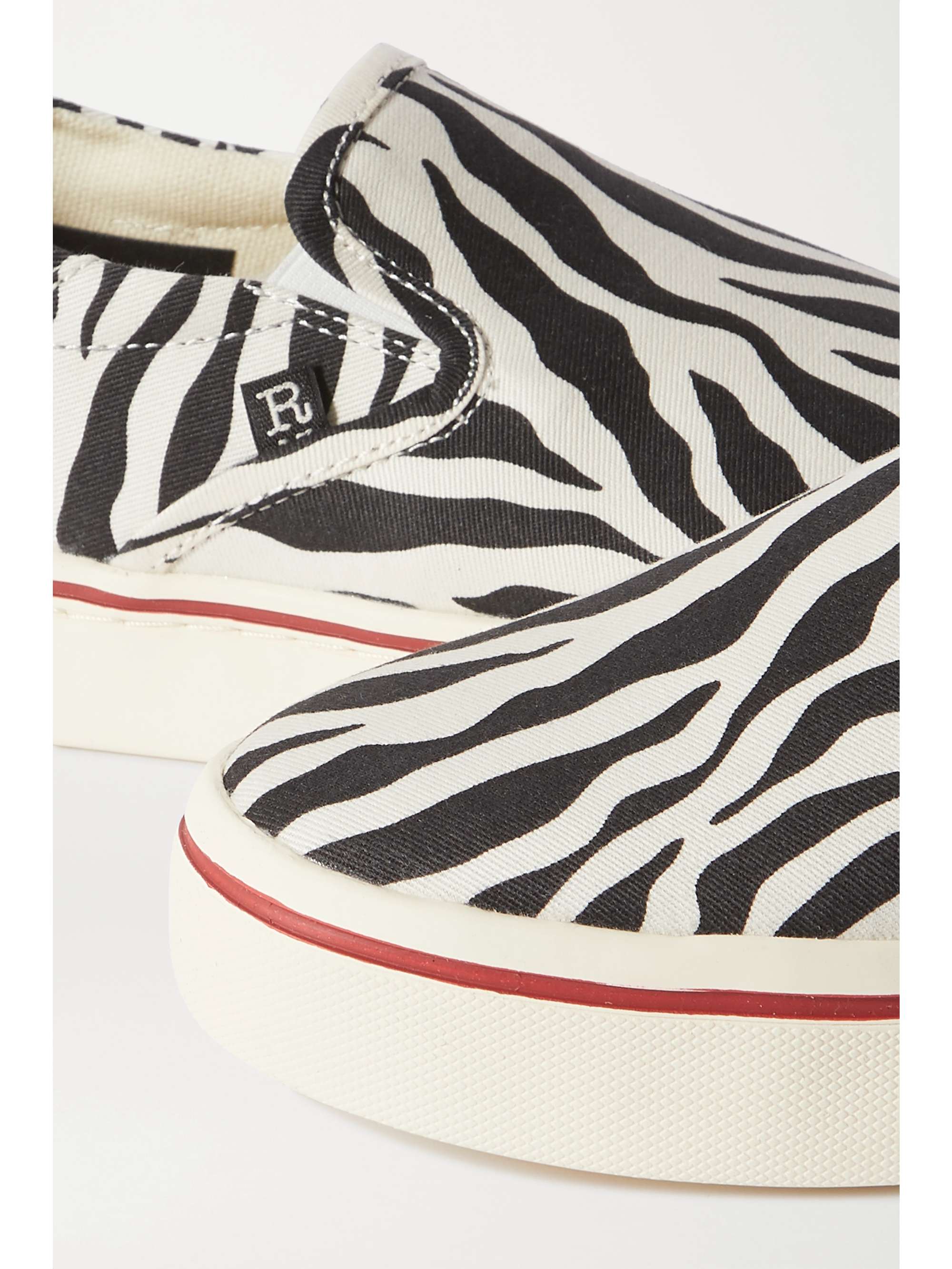 R13 Zebra-print canvas collapsible-heel sneakers