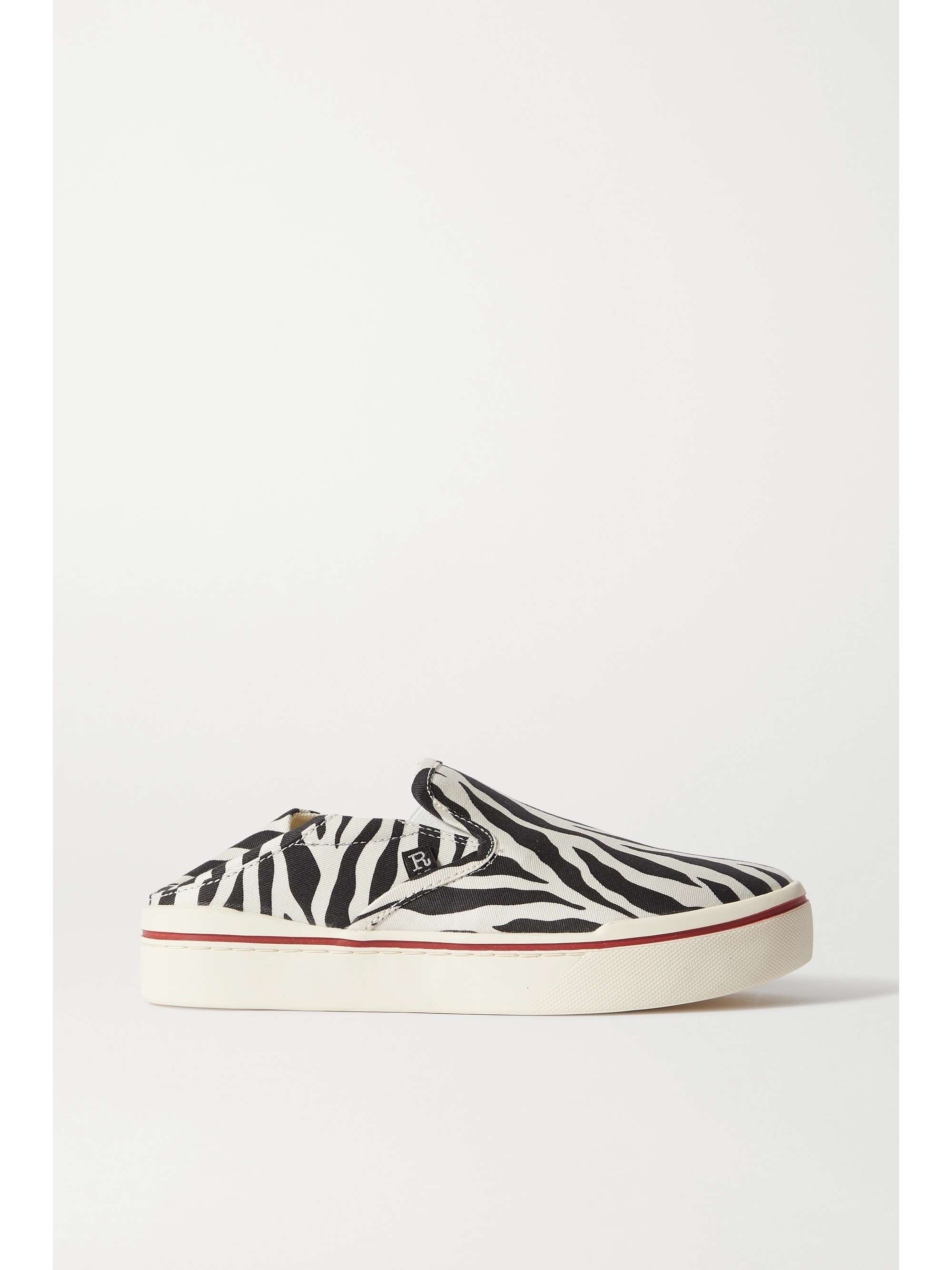 R13 Zebra-print canvas collapsible-heel sneakers