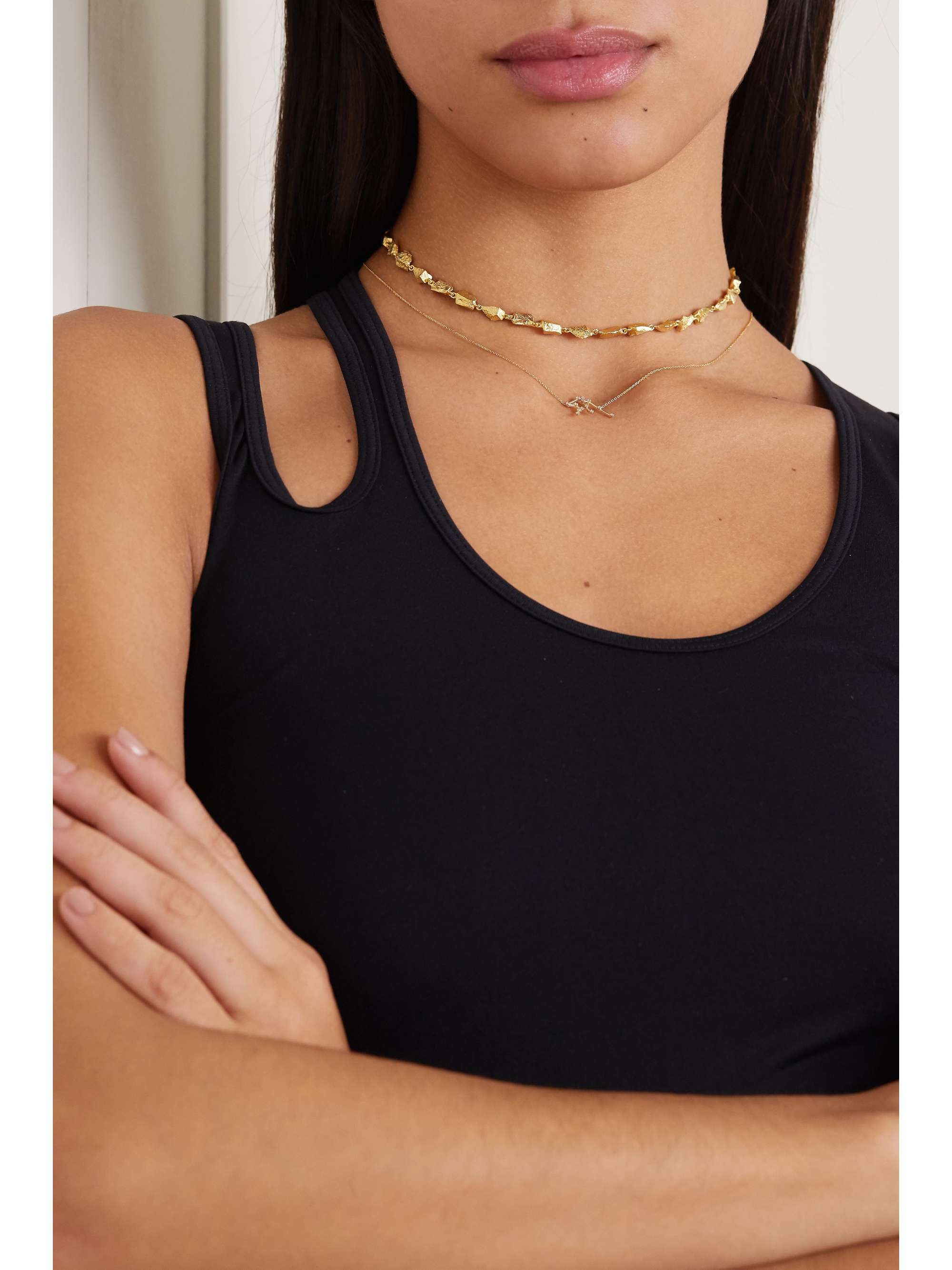 SARAH & SEBASTIAN Celestial Aquarius 10-karat gold diamond necklace