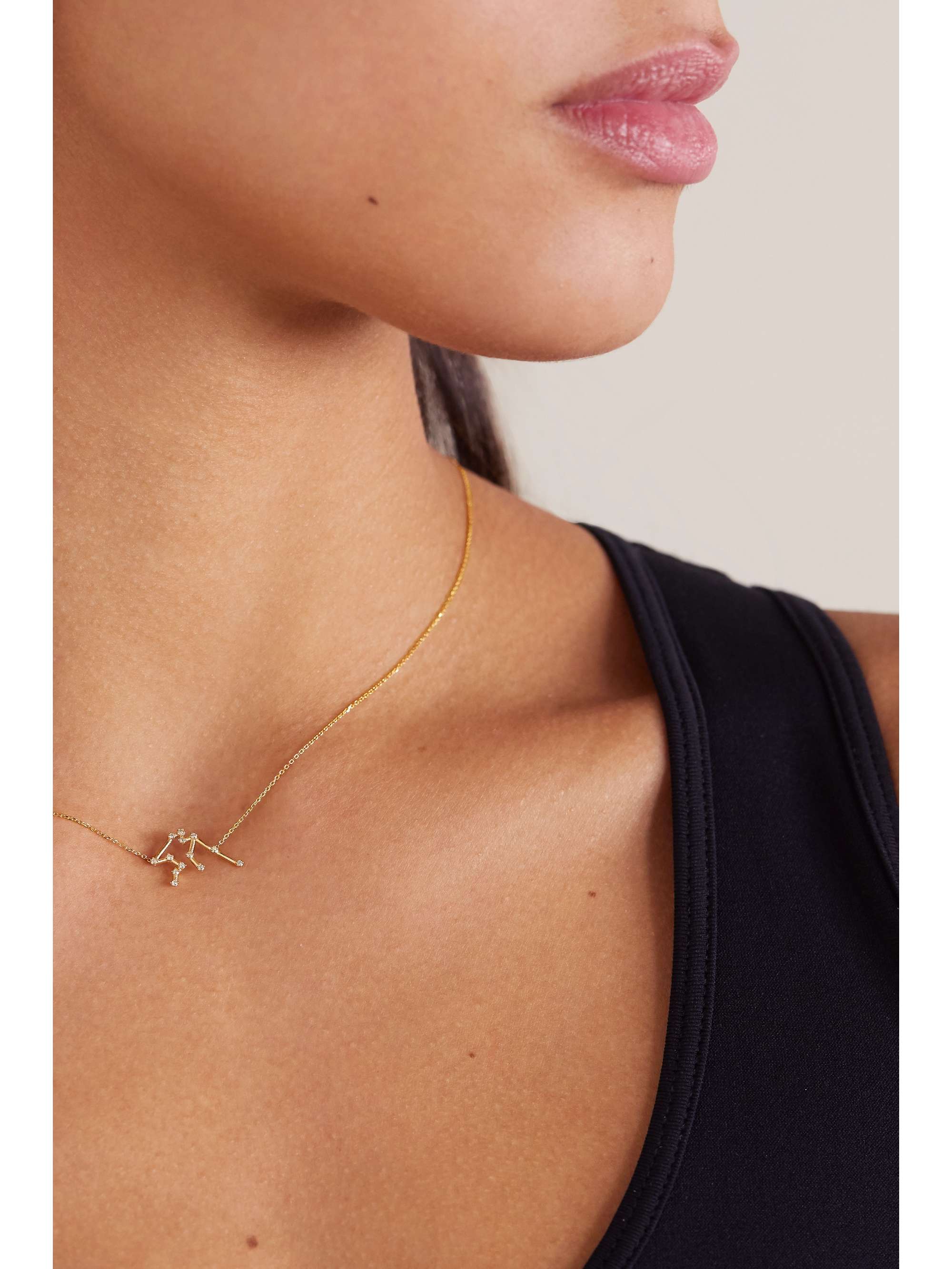 SARAH & SEBASTIAN Celestial Aquarius 10-karat gold diamond necklace