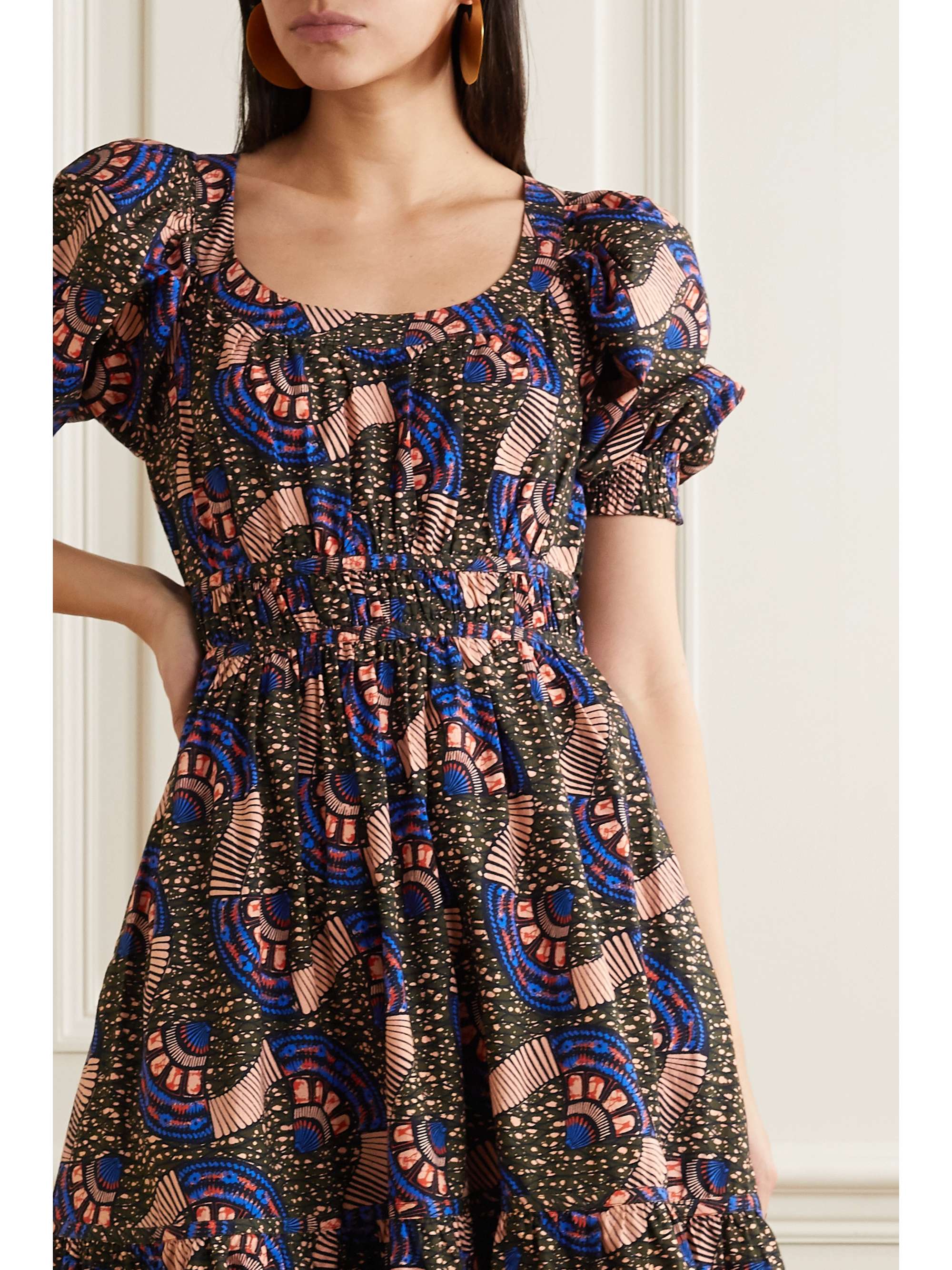 ULLA JOHNSON Juniper floral-print cotton-poplin midi dress