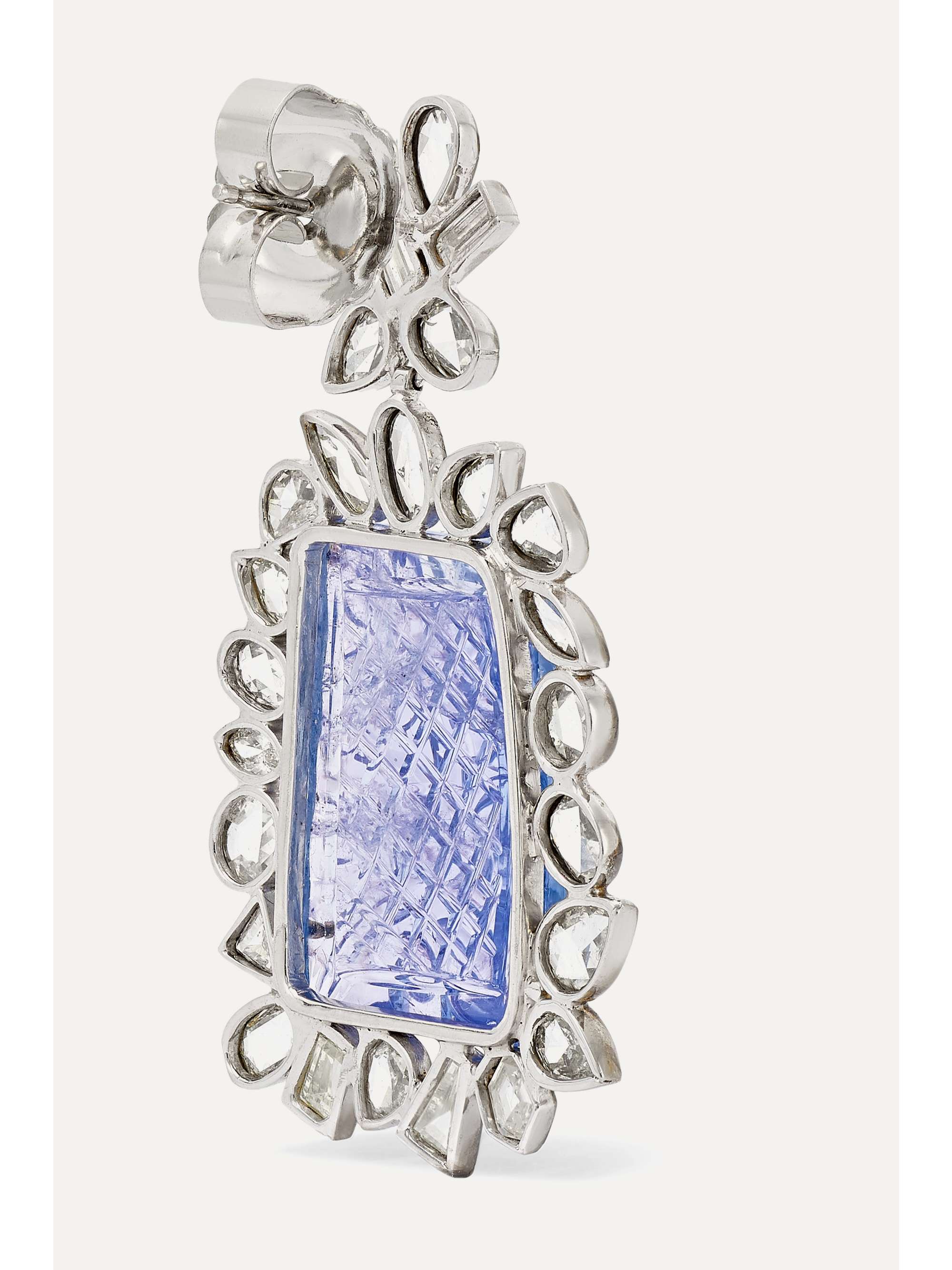 KIMBERLY MCDONALD Blackened platinum, tanzanite and diamond earrings