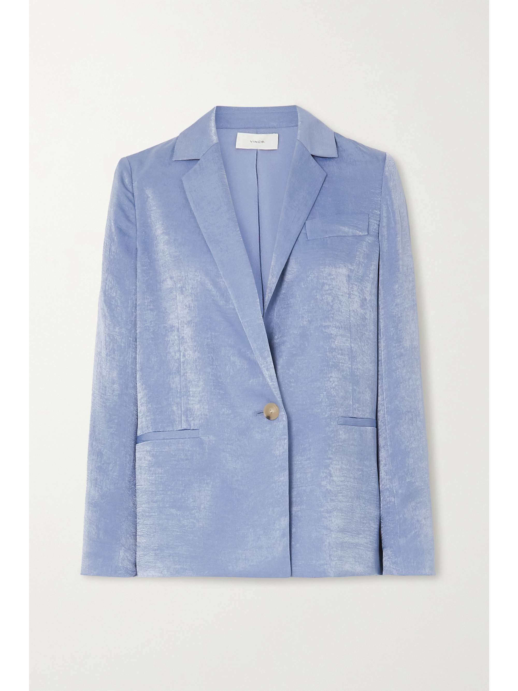 satin blue blazer