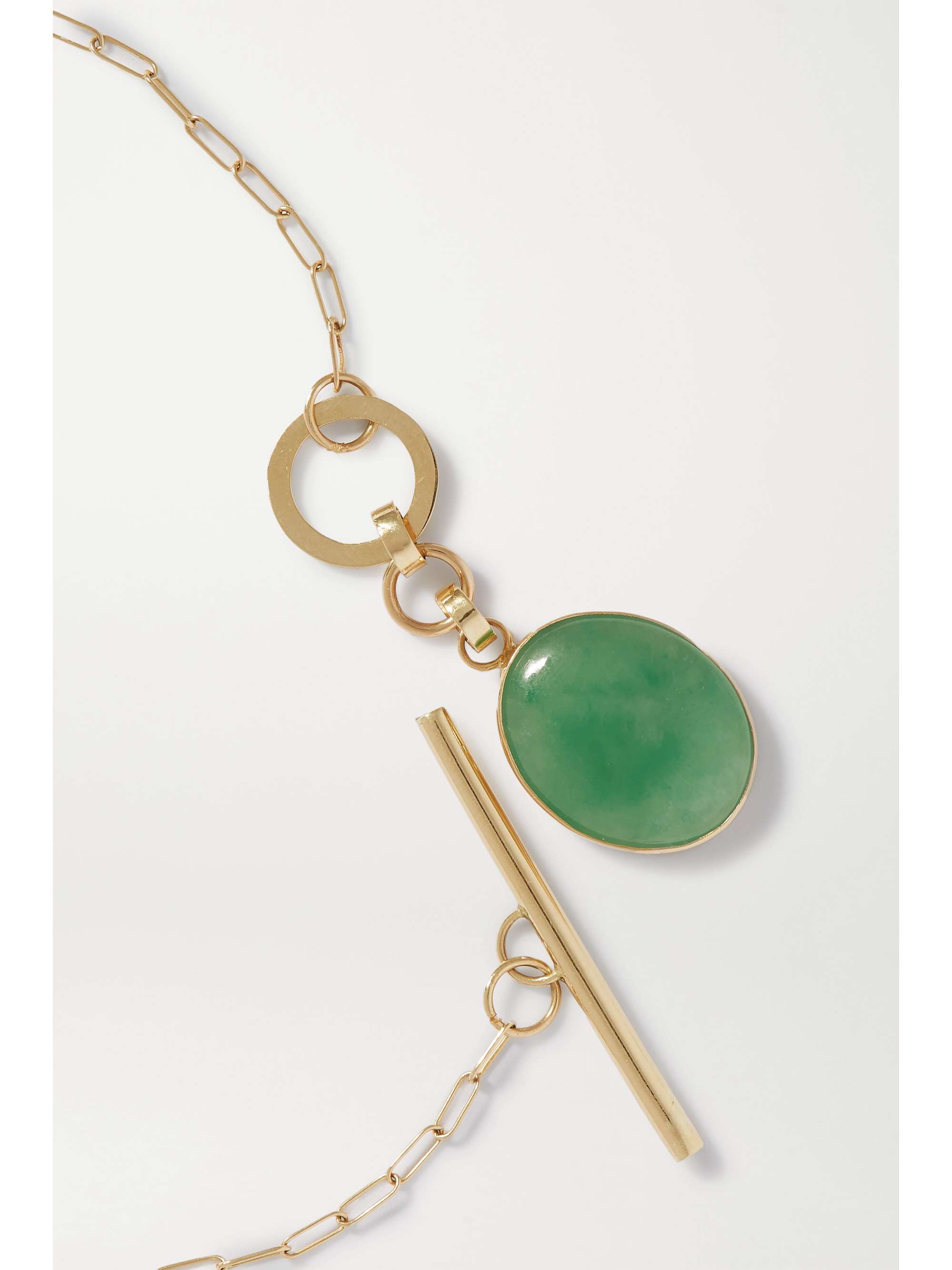 LOREN STEWART + NET SUSTAIN 14-karat gold jade necklace