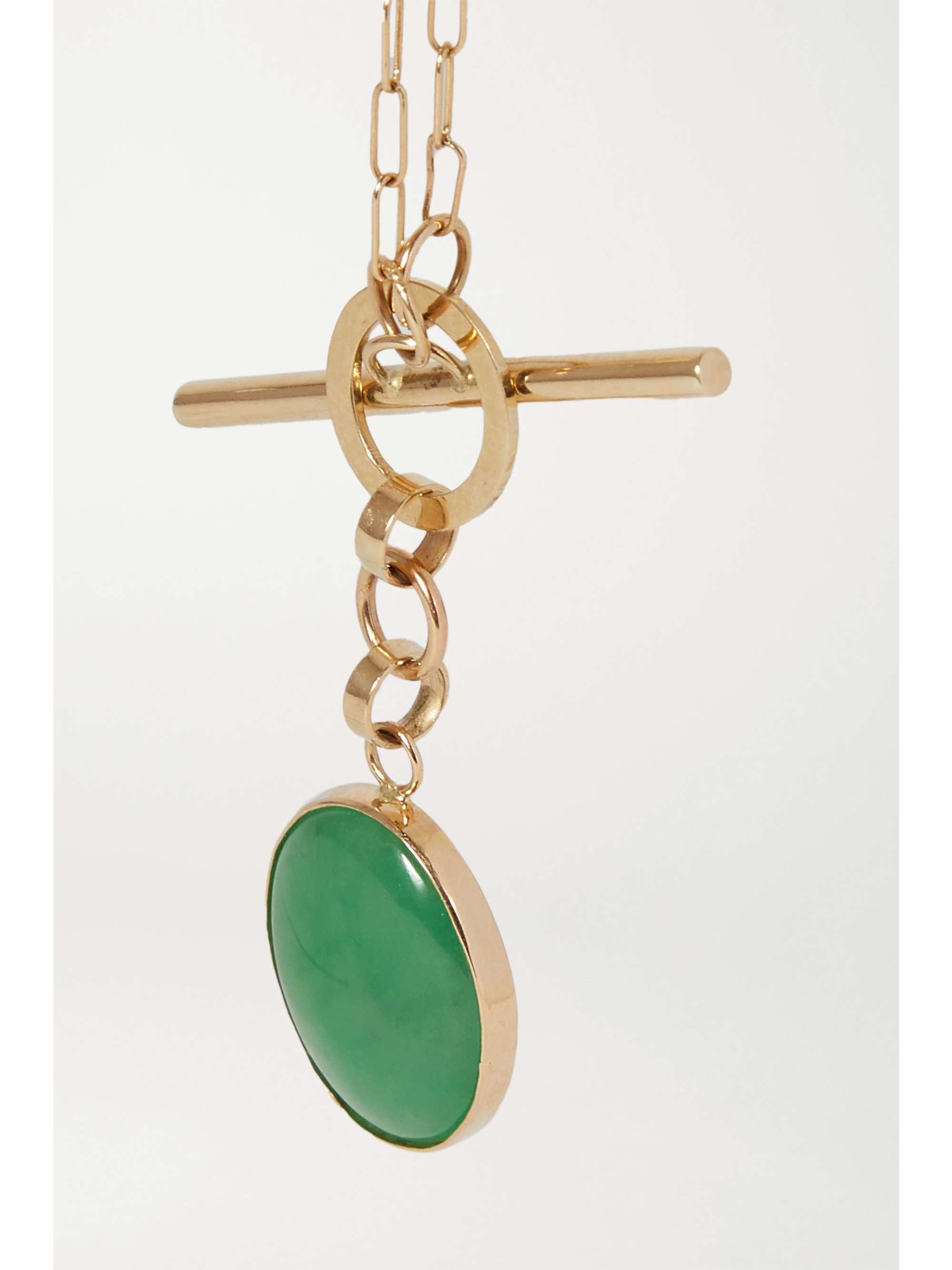 LOREN STEWART + NET SUSTAIN 14-karat gold jade necklace
