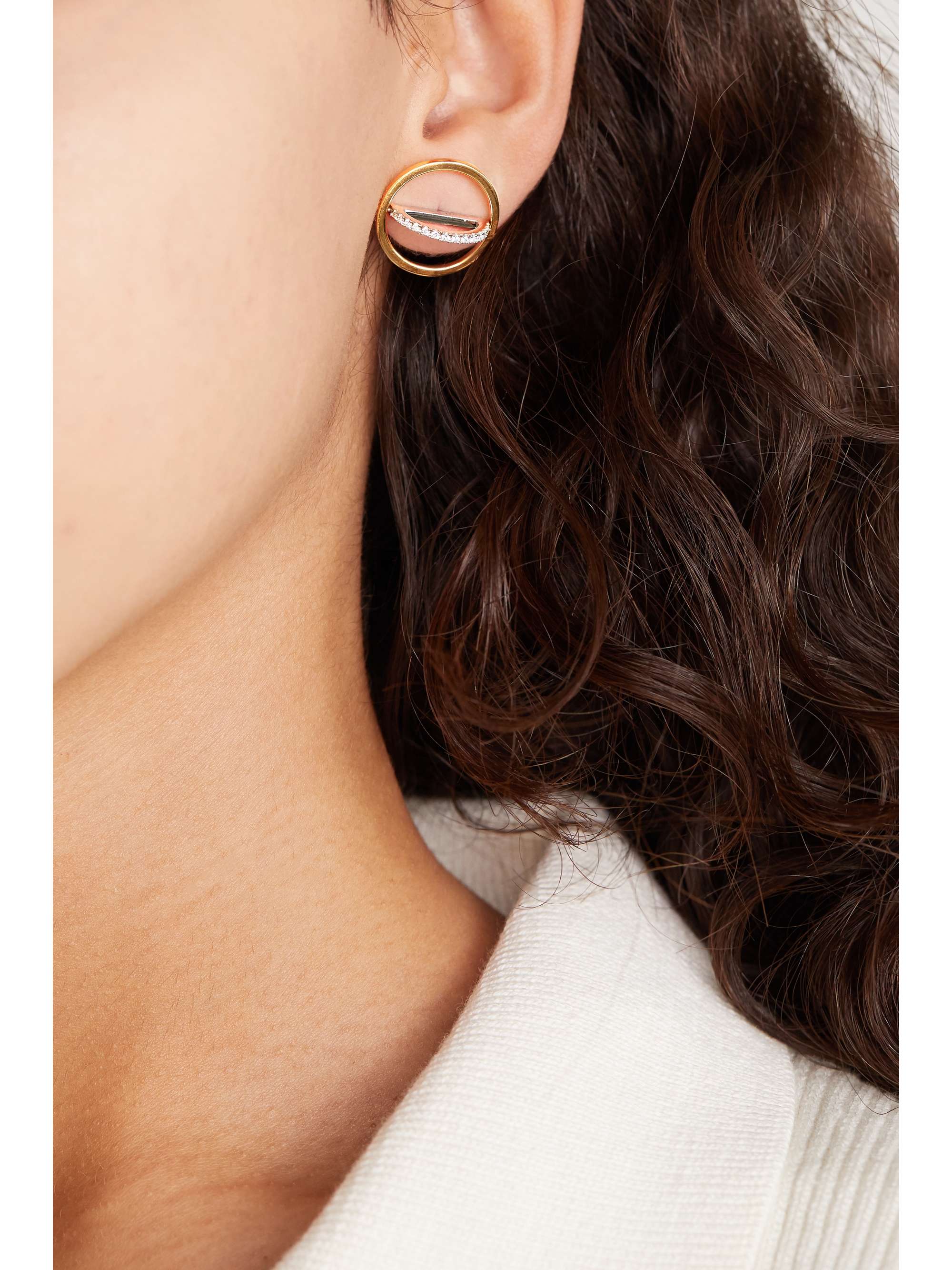 DELFINA DELETTREZ 18-karat yellow and white gold diamond earrings