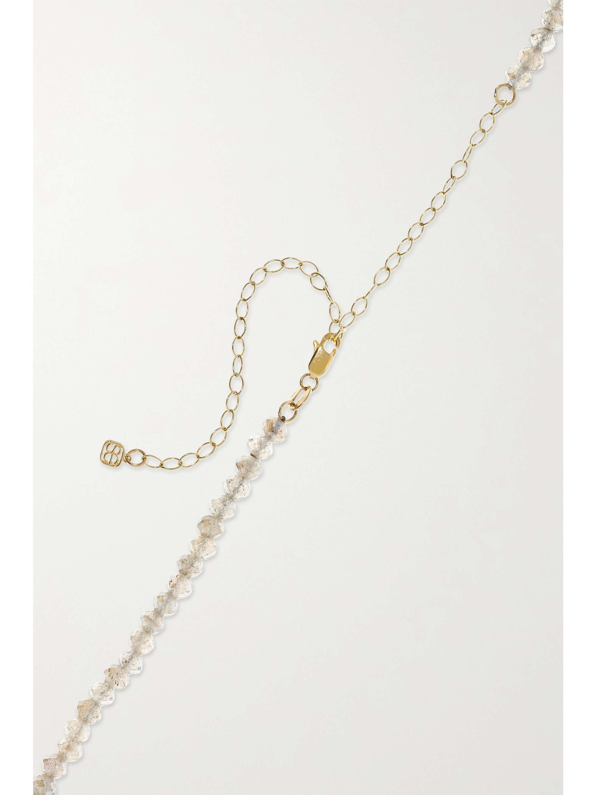 SYDNEY EVAN Star And Moon 14-karat yellow and white gold labradorite and diamond necklace