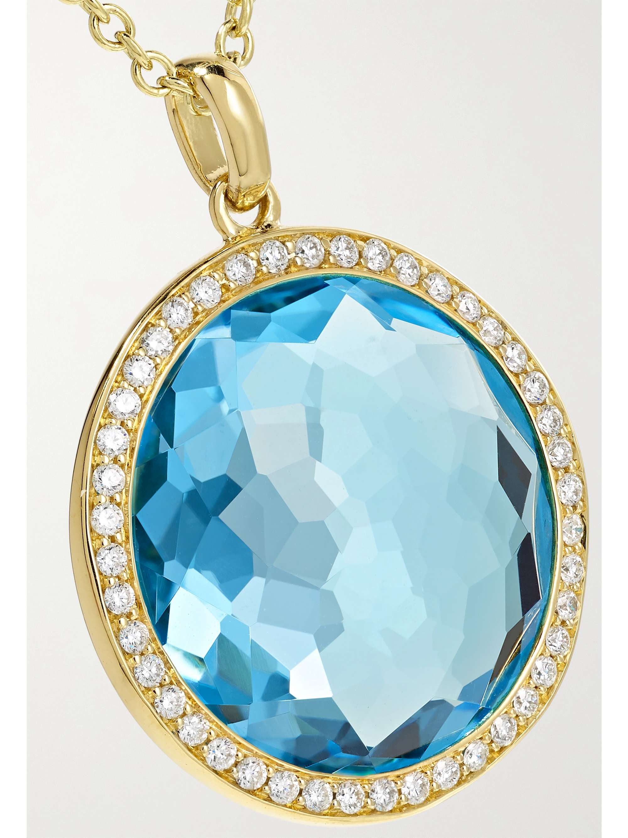 IPPOLITA Lollipop® mittelgroße Kette aus 18 Karat Grüngold mit Topas und Diamanten