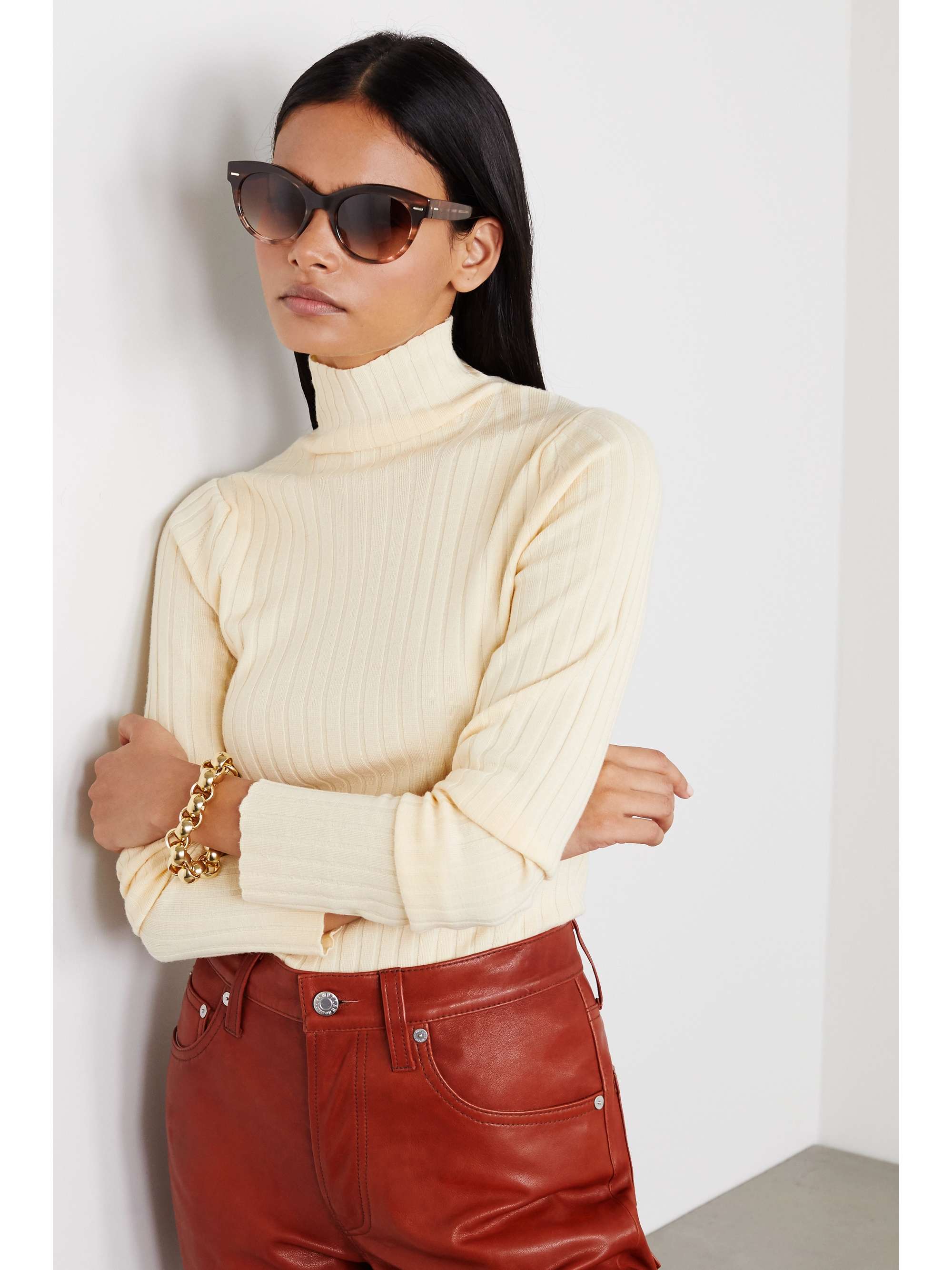 THE ROW + Oliver Peoples Georgica round-frame tortoiseshell acetate sunglasses