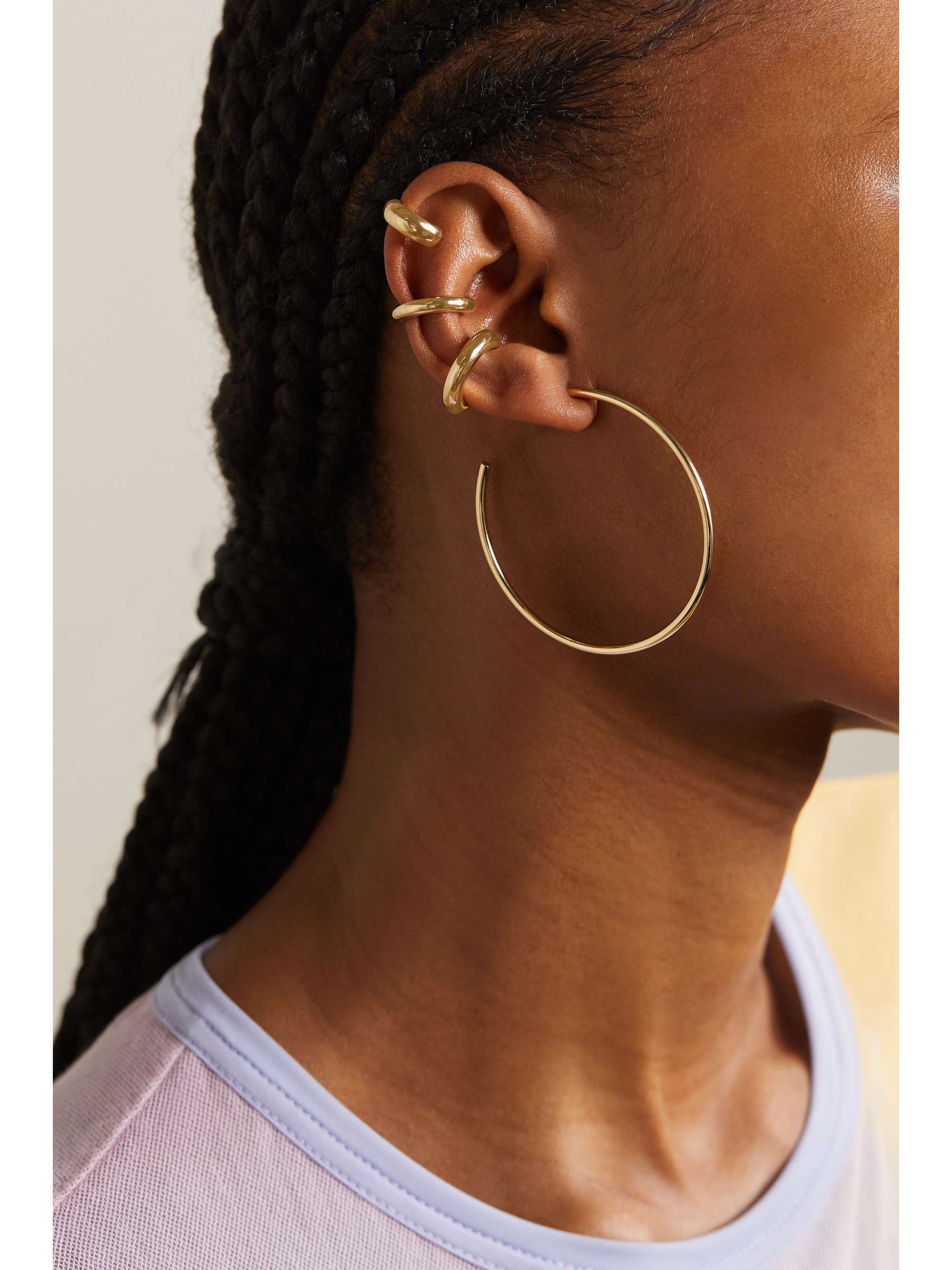 JENNIFER FISHER Gold-plated ear cuff trio