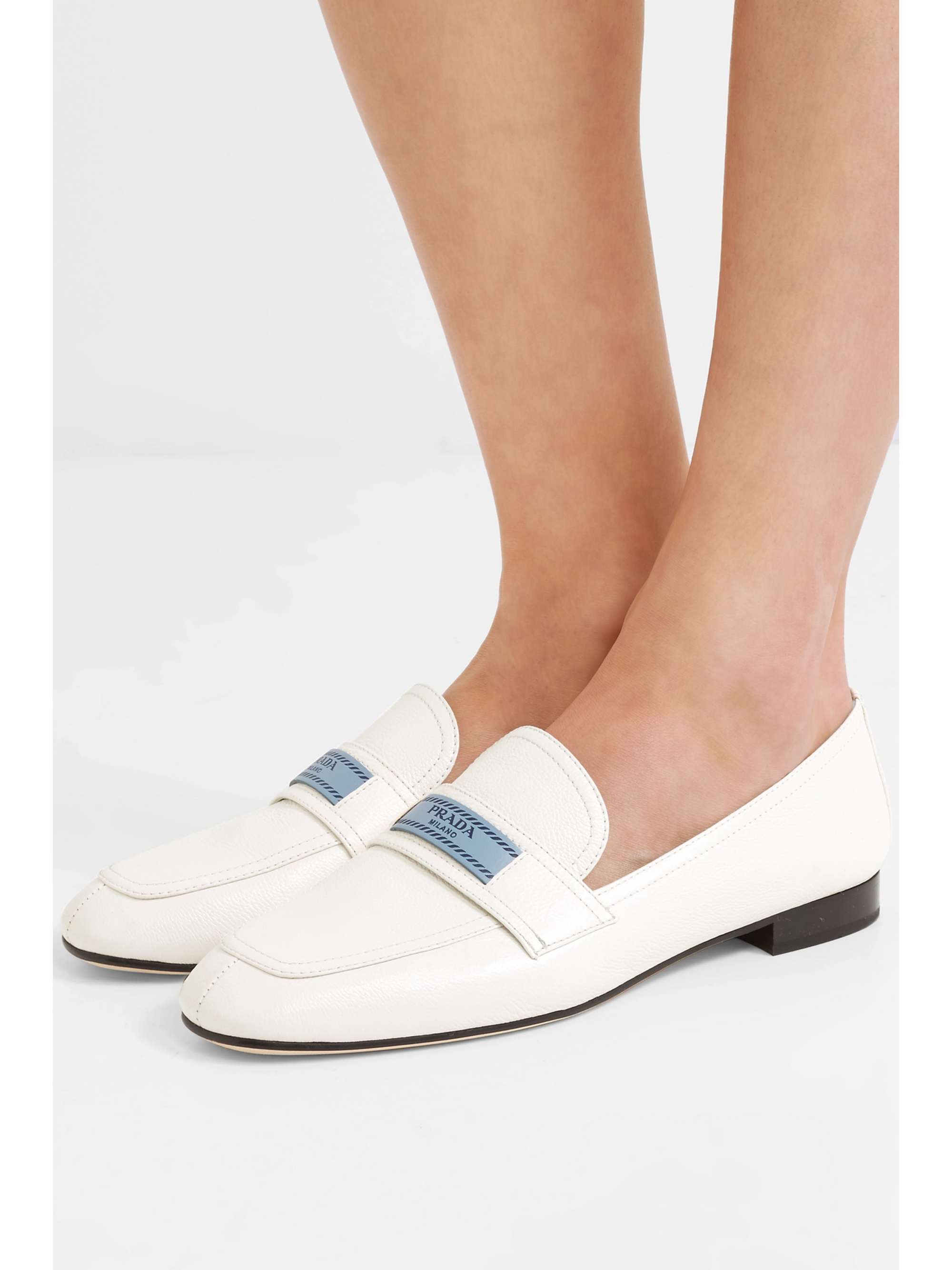 prada loafers white
