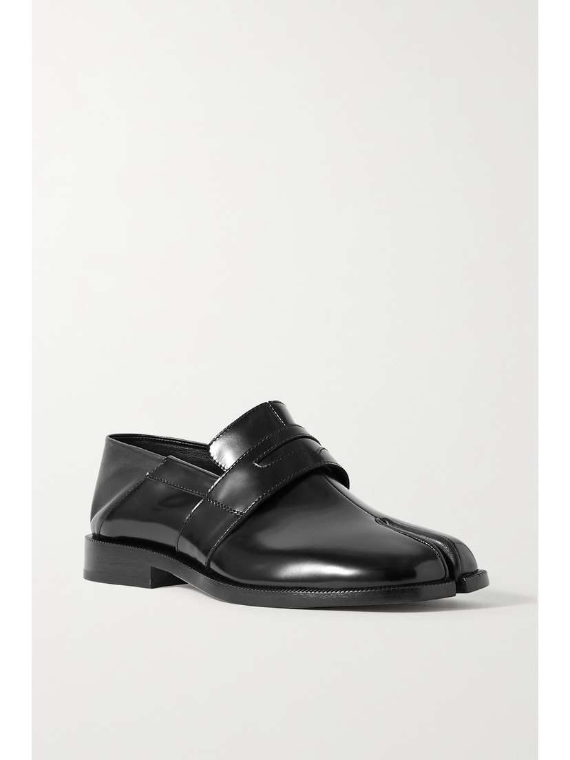 Maison Margiela Split-toe Patent-leather Collapsible-heel Loafers