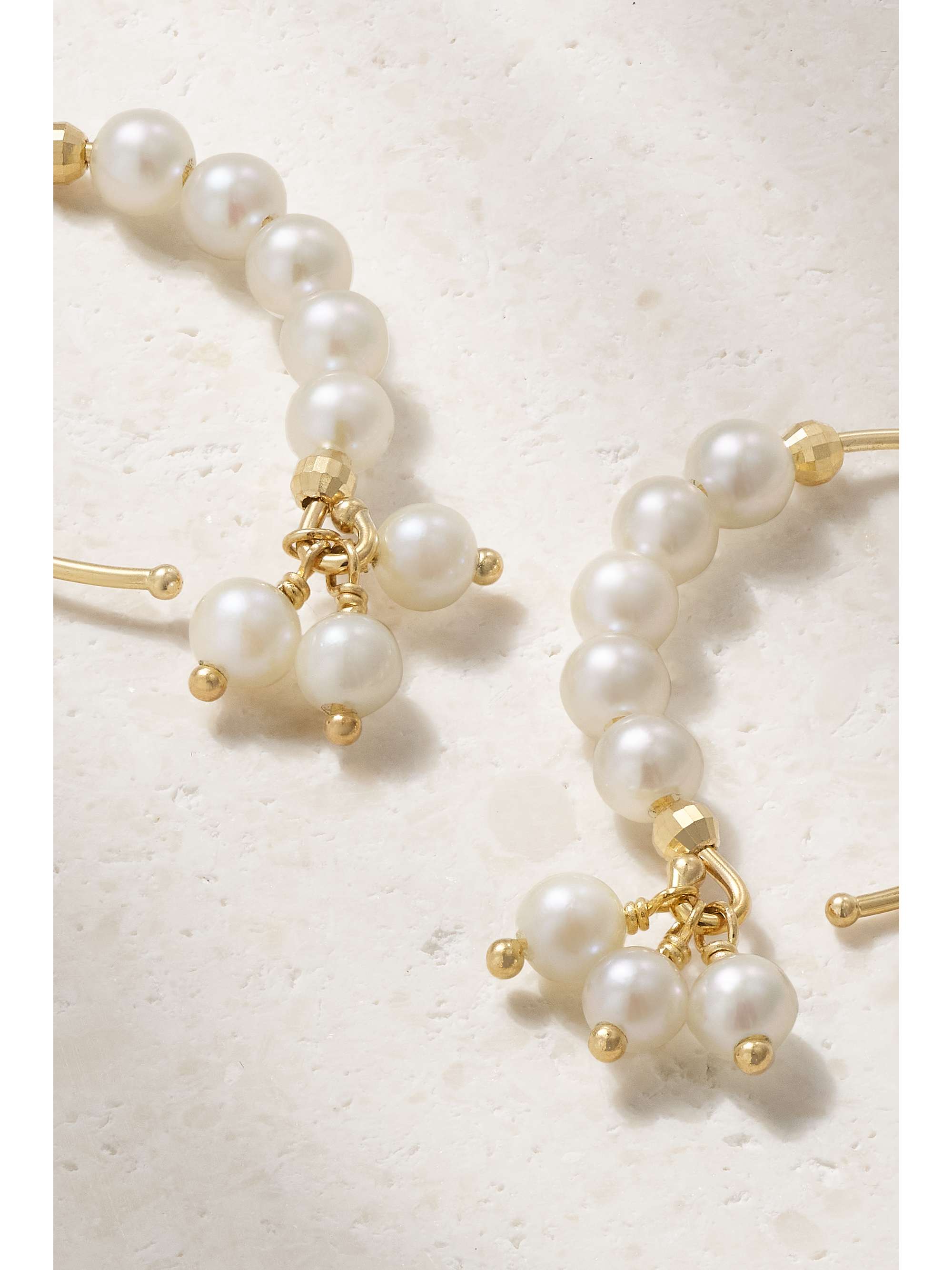 MIZUKI 14-karat gold pearl earrings