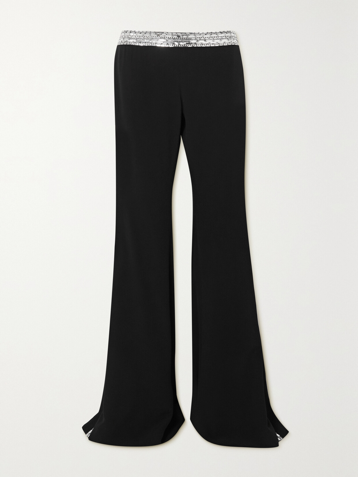 BALMAIN EMBELLISHED CREPE FLARED PANTS