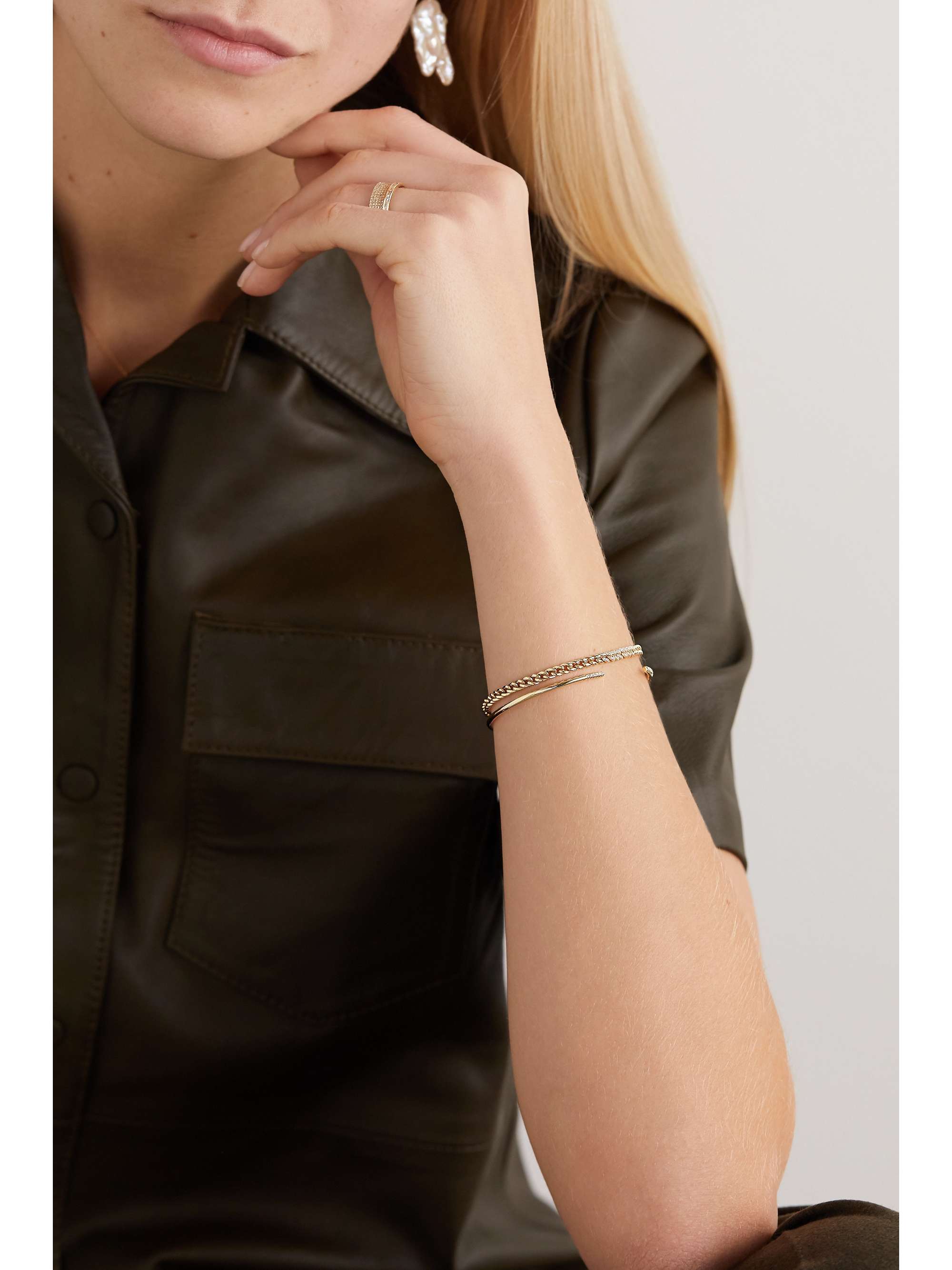 STONE AND STRAND 10-karat gold diamond bracelet