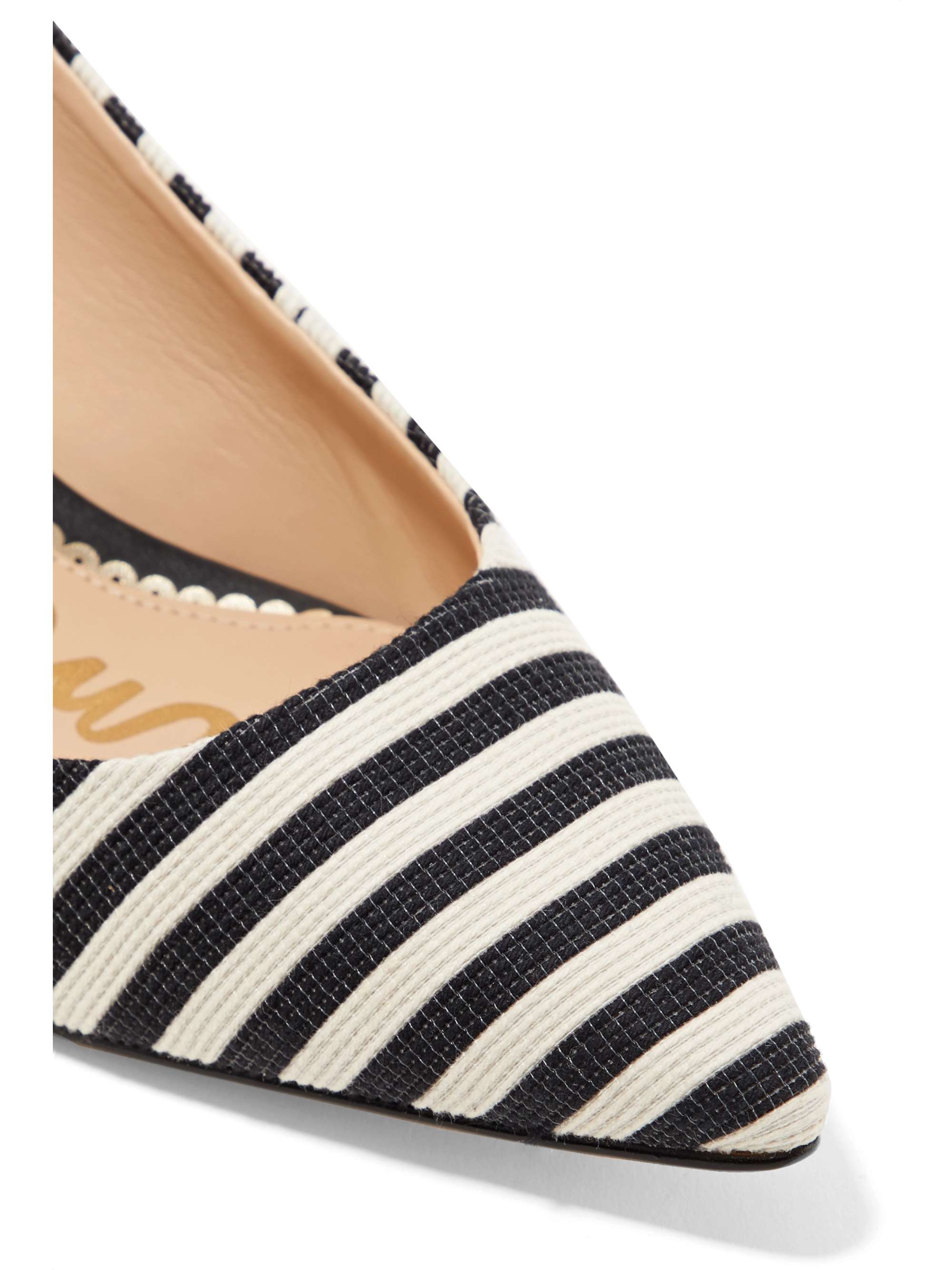 SAM EDELMAN Ludlow striped woven canvas pumps