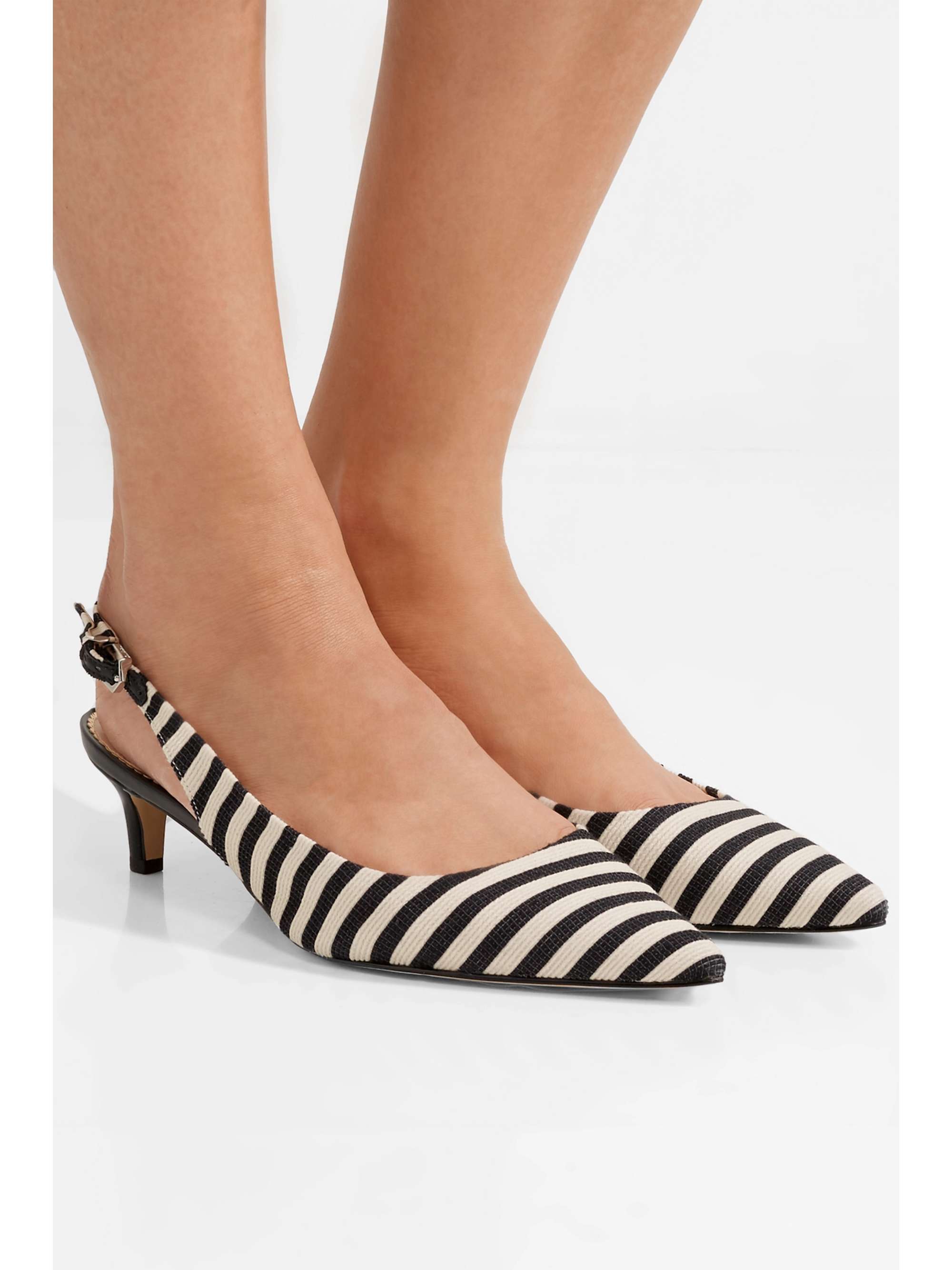 SAM EDELMAN Ludlow striped woven canvas pumps