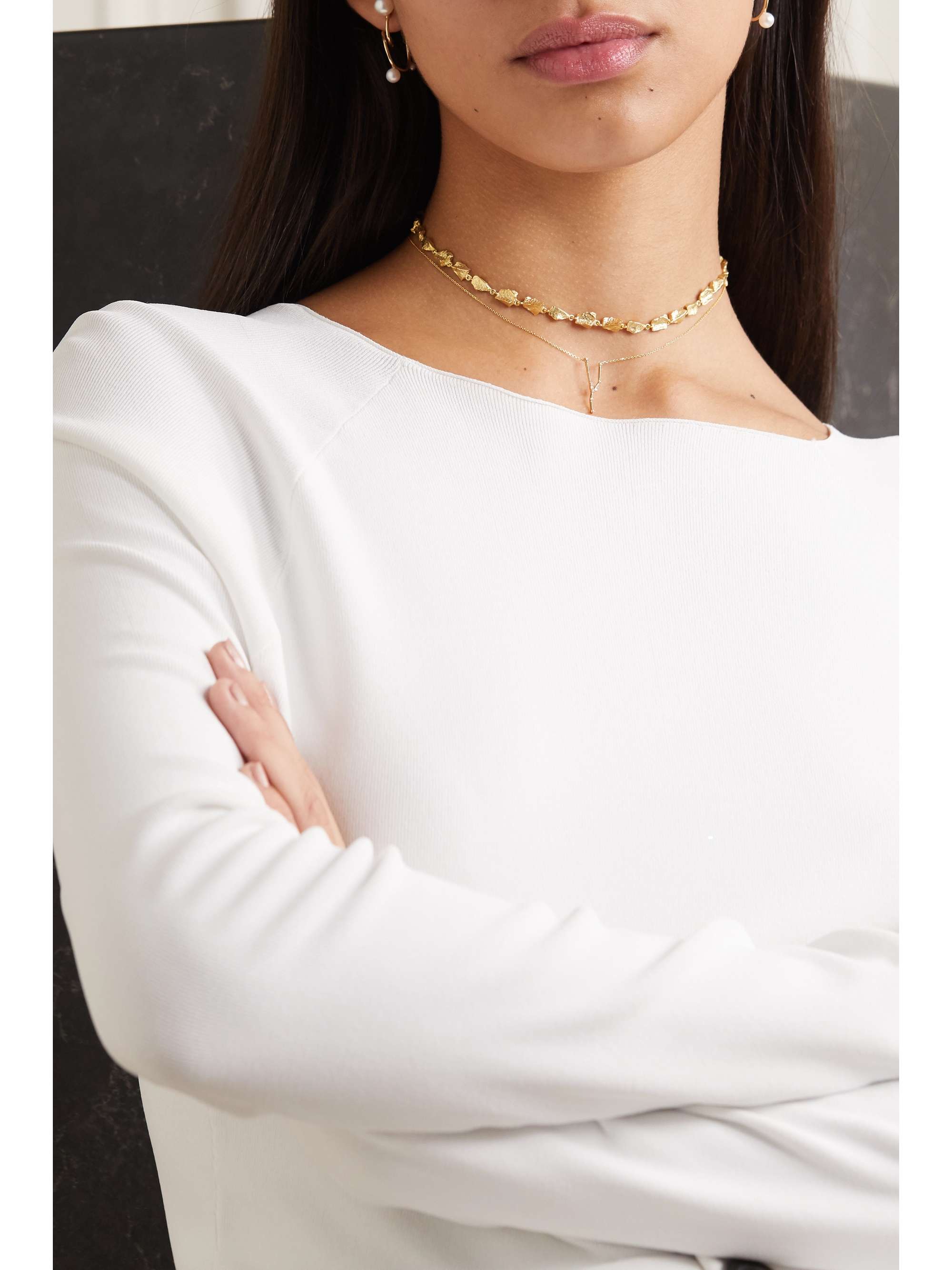 karat gold diamond necklace | SARAH 
