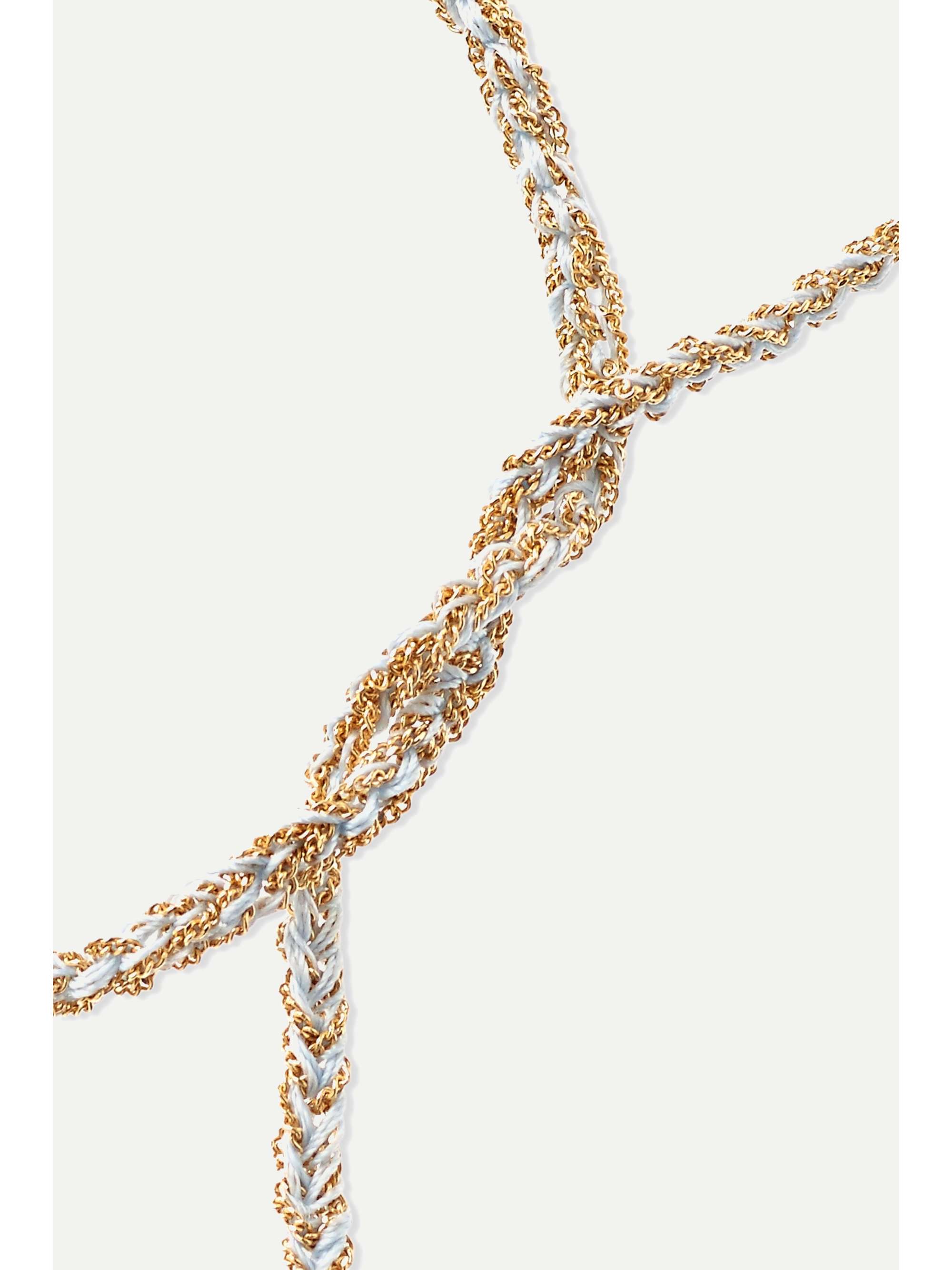 CAROLINA BUCCI Protection Lucky 18-karat gold, diamond and silk bracelet