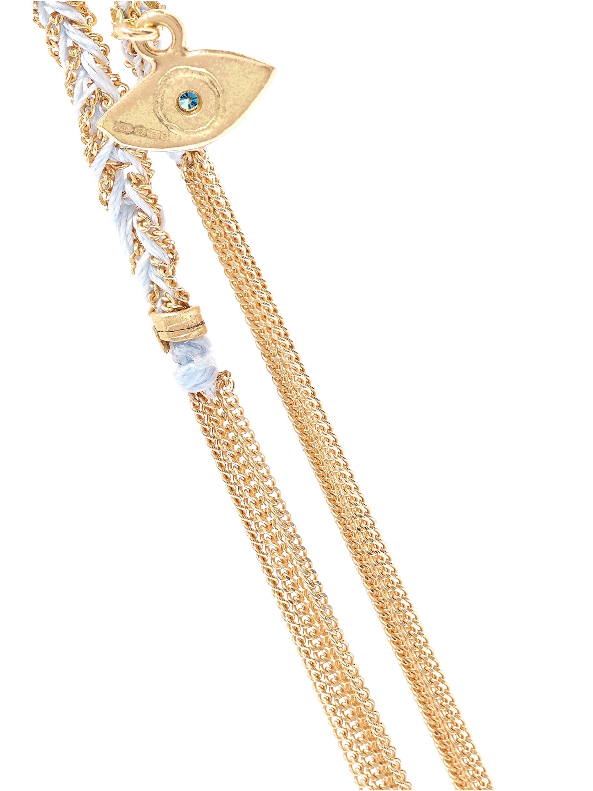 CAROLINA BUCCI Protection Lucky 18-karat gold, diamond and silk bracelet